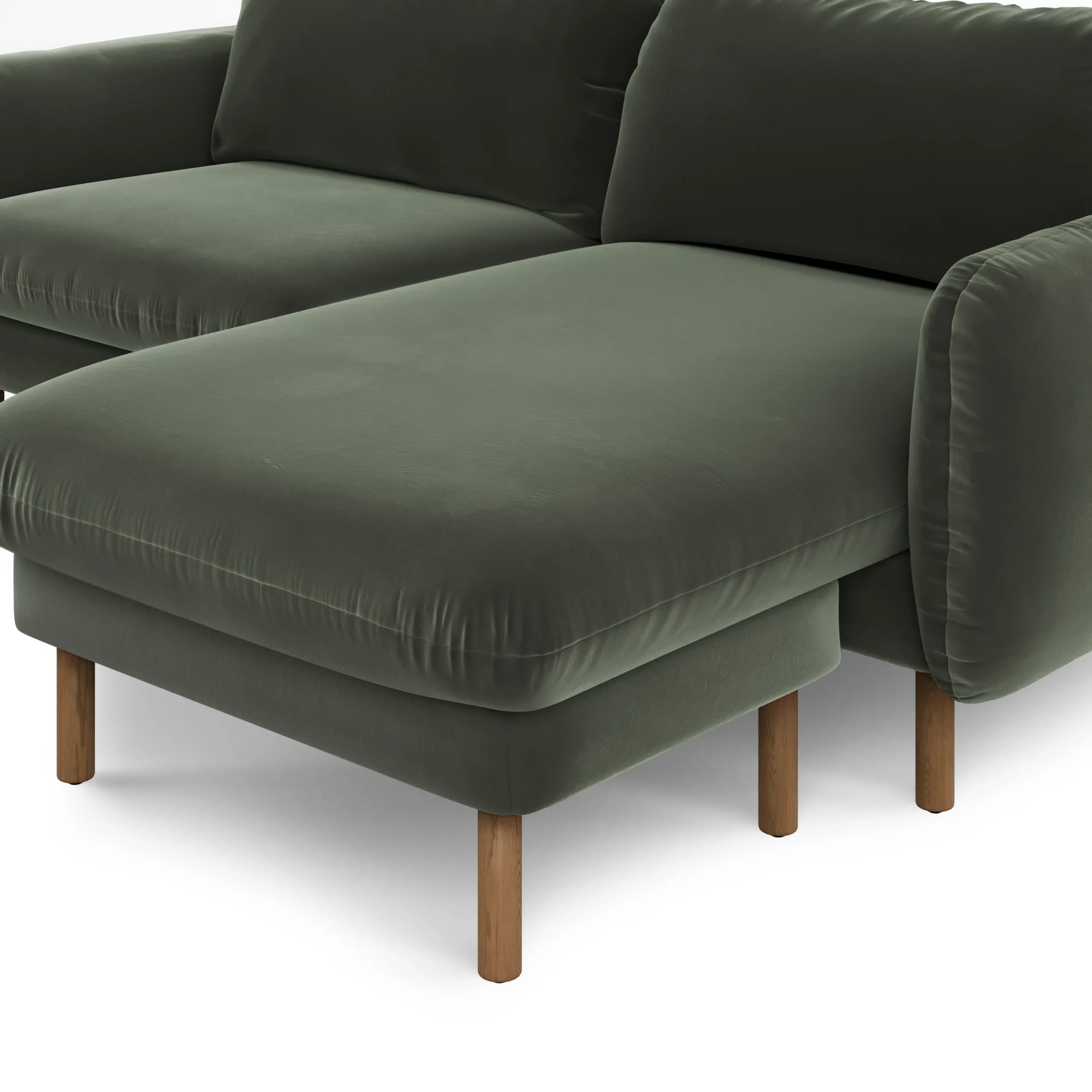 Sanders 85.5_ Velvet Reversible Sectional - Plush Pacific Green - Image 8