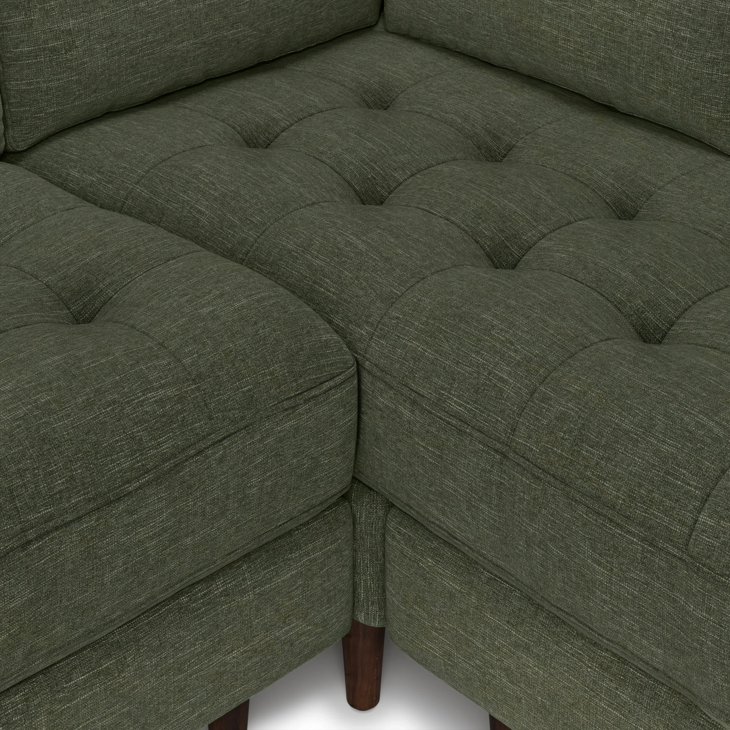 Sven 91_ Tufted Corner Sectional - Fir Green - Image 8