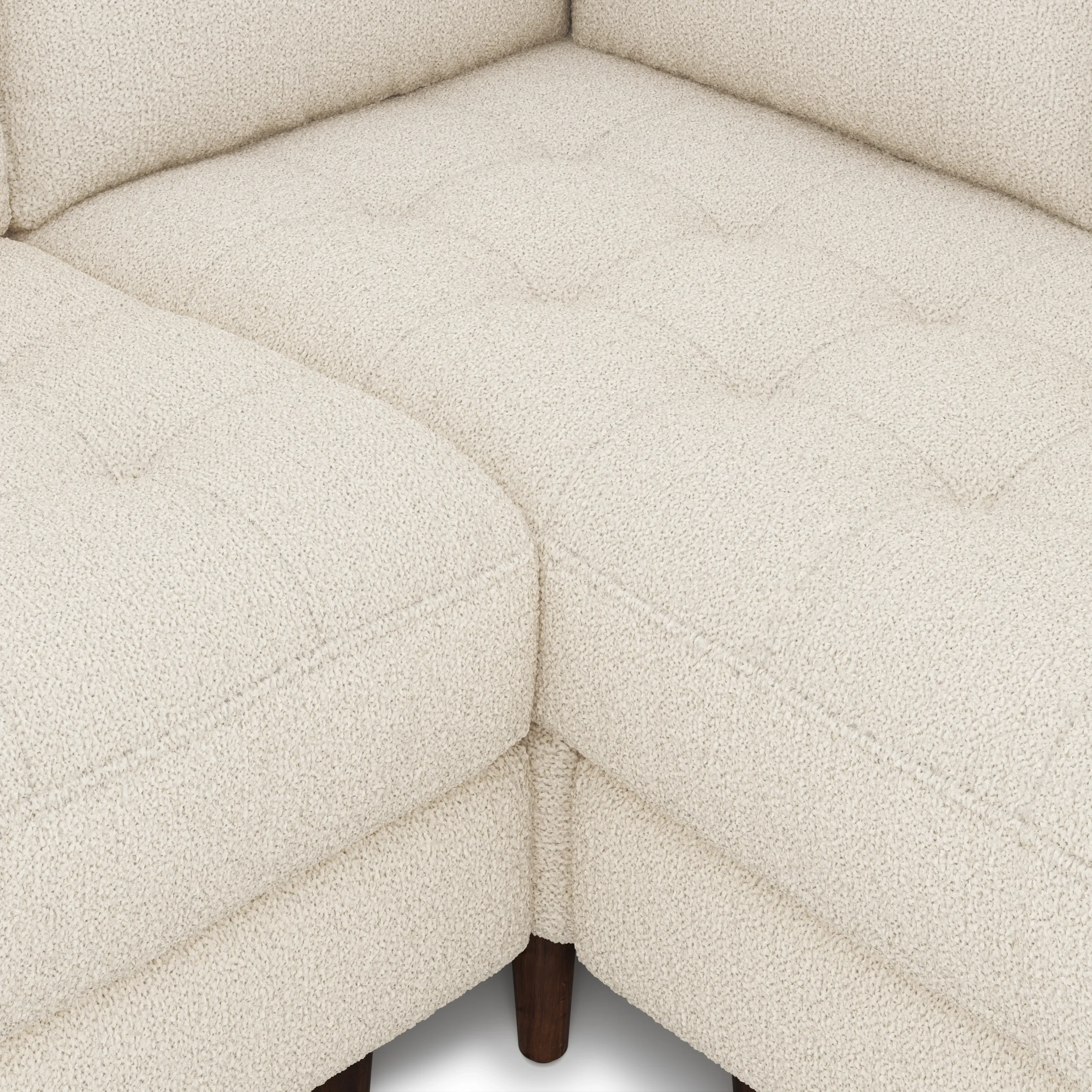 Sven 91_ Tufted Corner Sectional - Ivory Wool Bouclé - Image 8