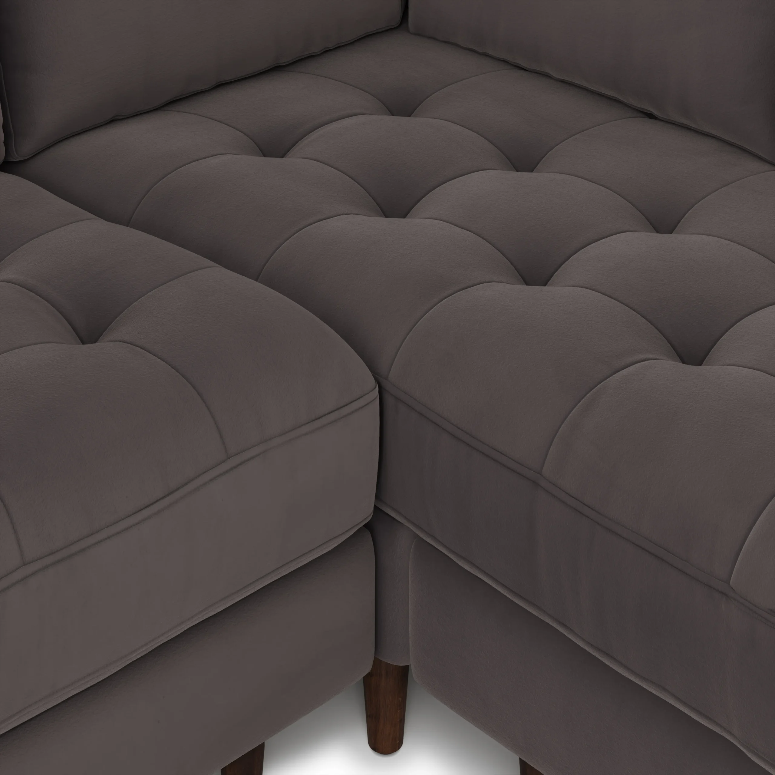 Sven 91_ Tufted Velvet Corner Sectional - Hale Warm Gray - Image 8