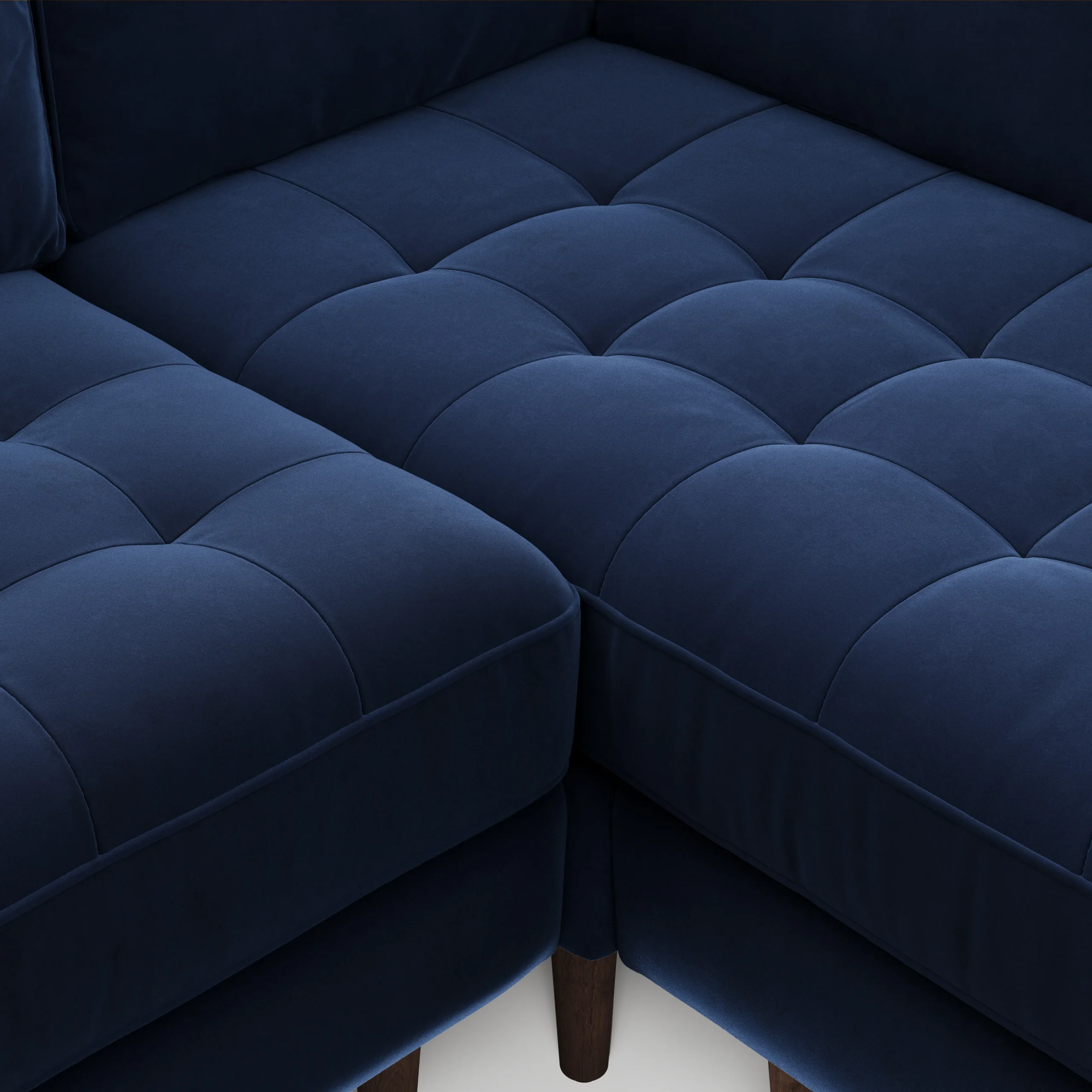 Sven 91_ Tufted Velvet Corner Sectional - Plush Cascadia Blue - Image 8