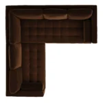 Sven 91_ Tufted Velvet Corner Sectional - Plush Pacific Brown
