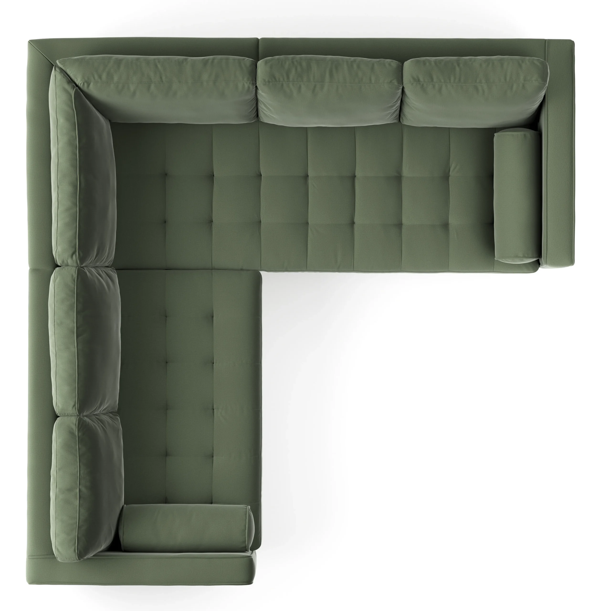 Sven 91_ Tufted Velvet Corner Sectional - Plush Pacific Green - Image 8