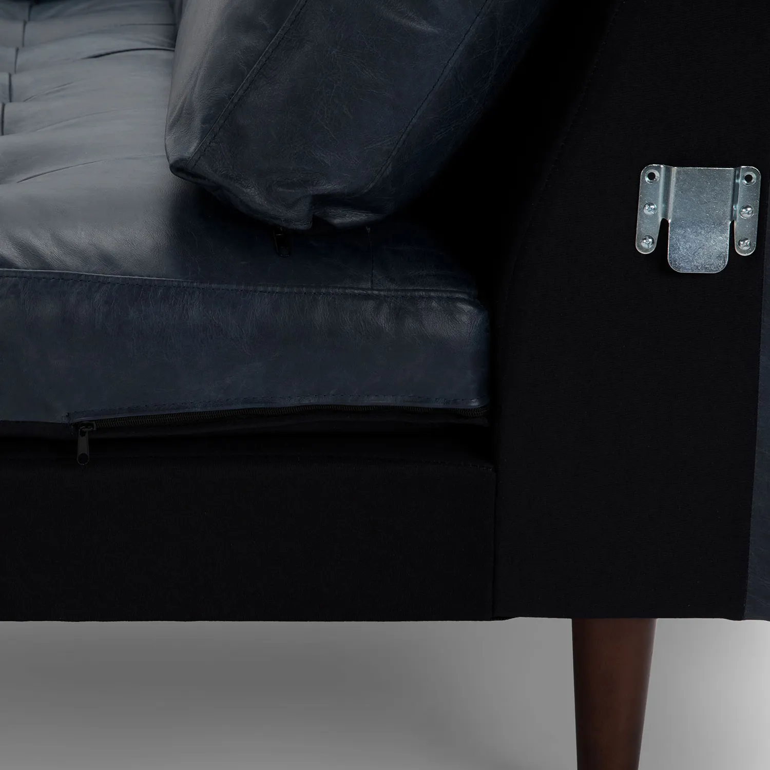 Sven 100_ Tufted Leather Left Sectional - Oxford Blue - Image 8
