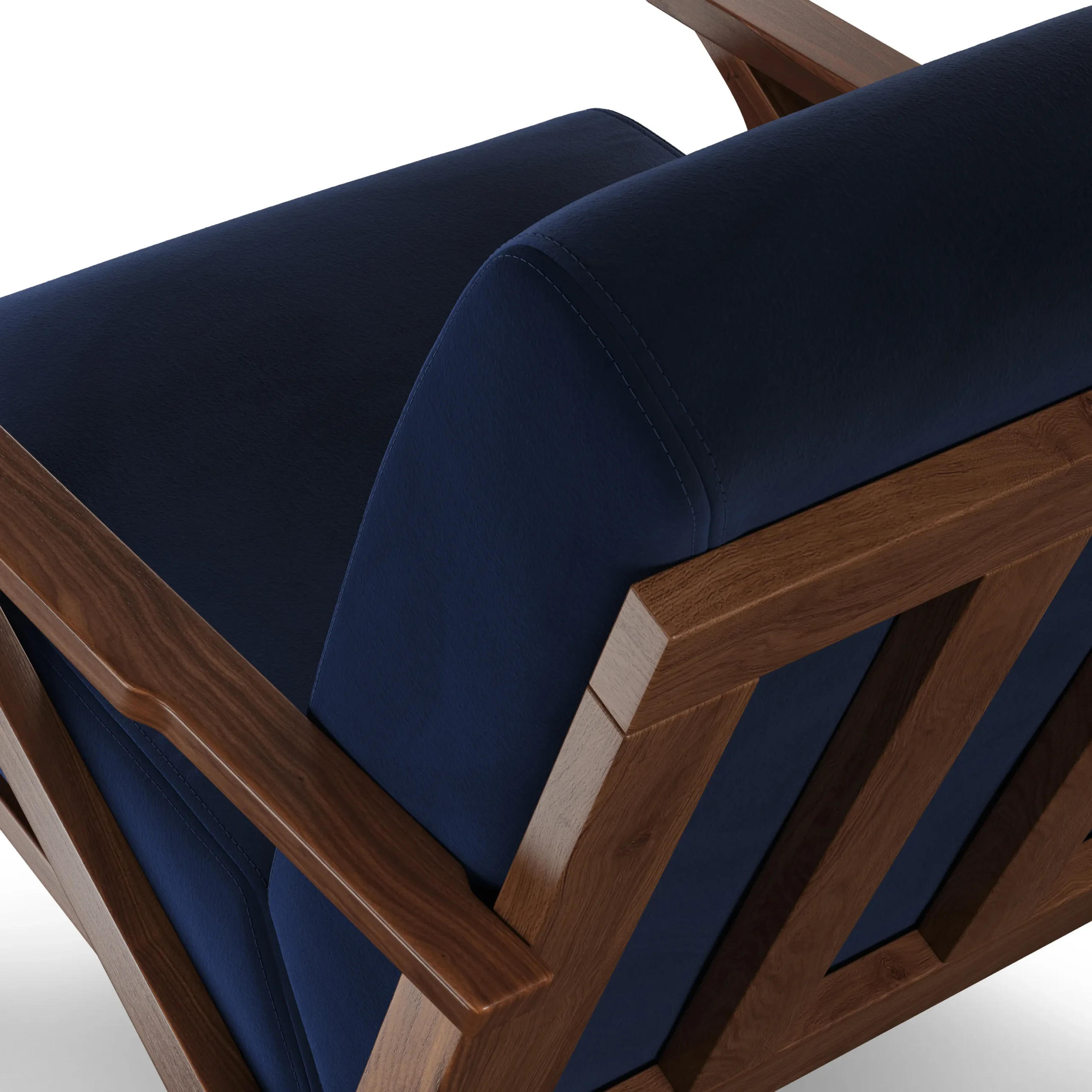 Otio 26_ Velvet Lounge Chair - Walnut and Hale Ink - Image 7