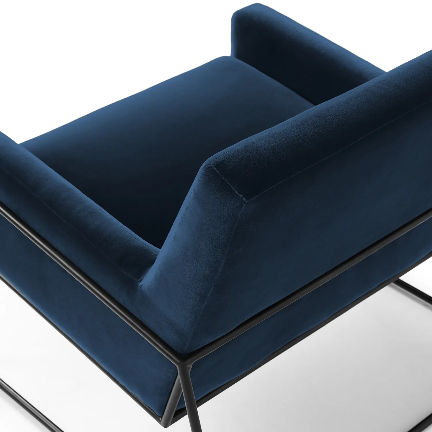 Regis 33_ Velvet Lounge Chair - Cascadia Blue - Image 6