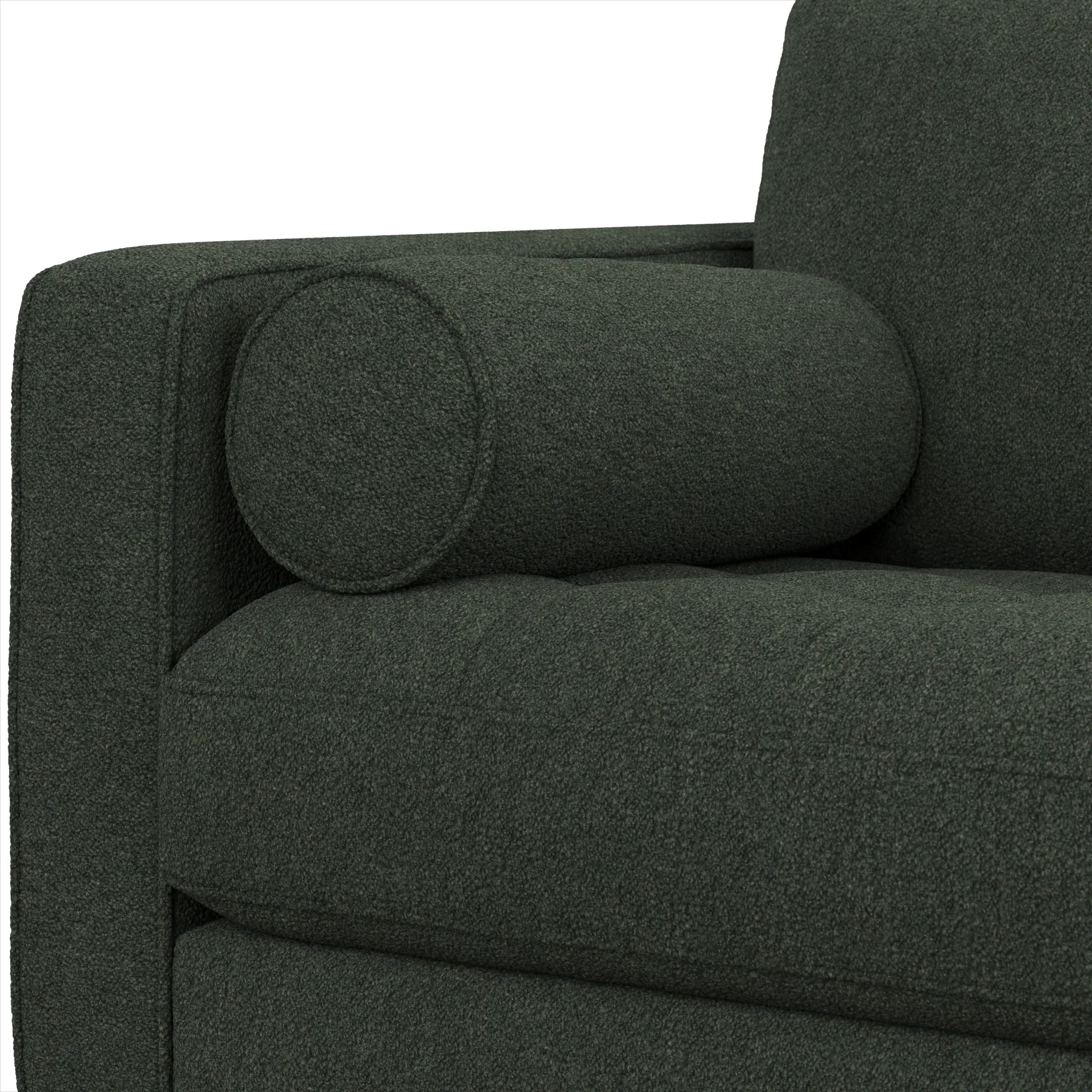 Sven 107_ Tufted Corner Sectional - Green Wool Bouclé - Image 9