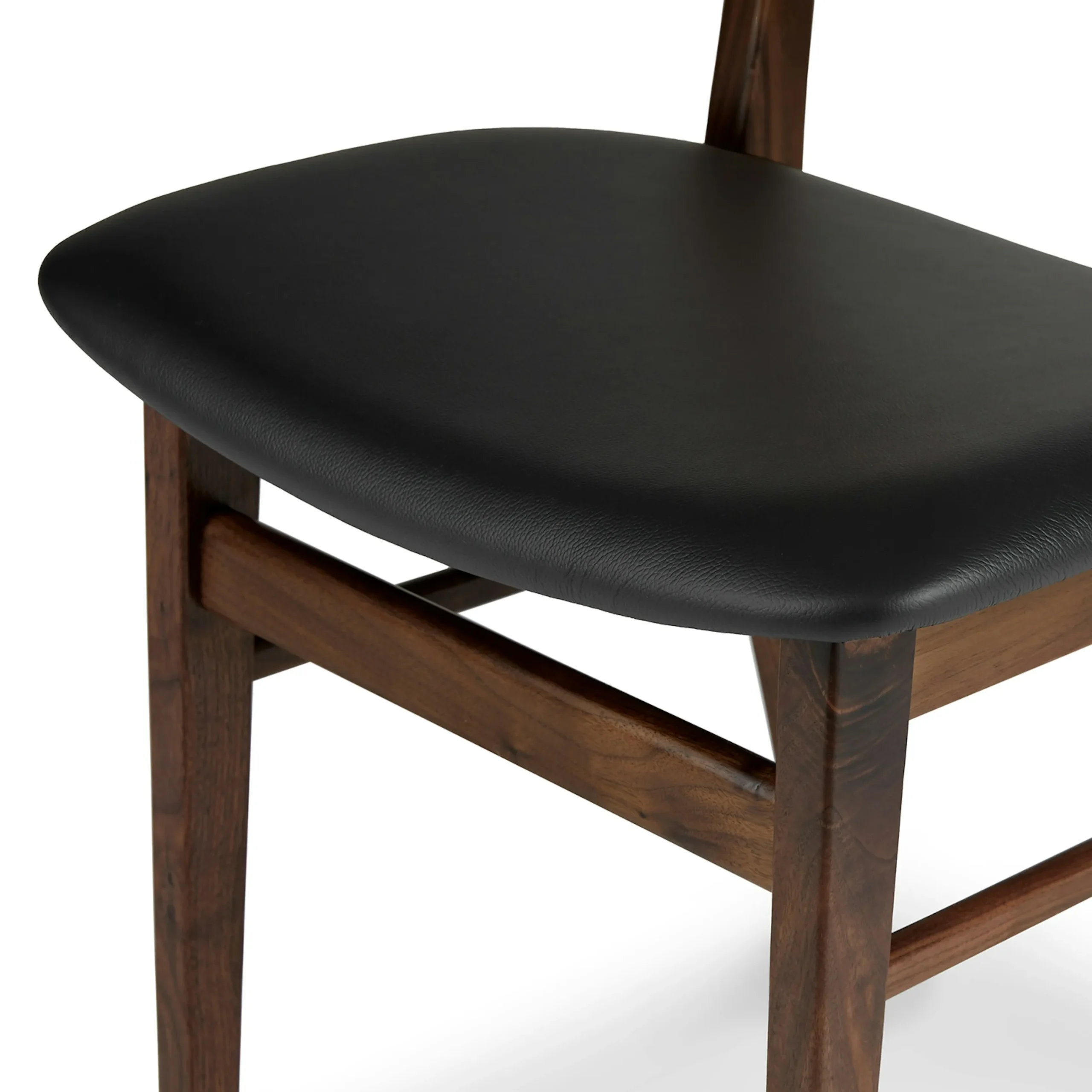 Ecole Leather Dining Chair - Walnut and Black - Image 9