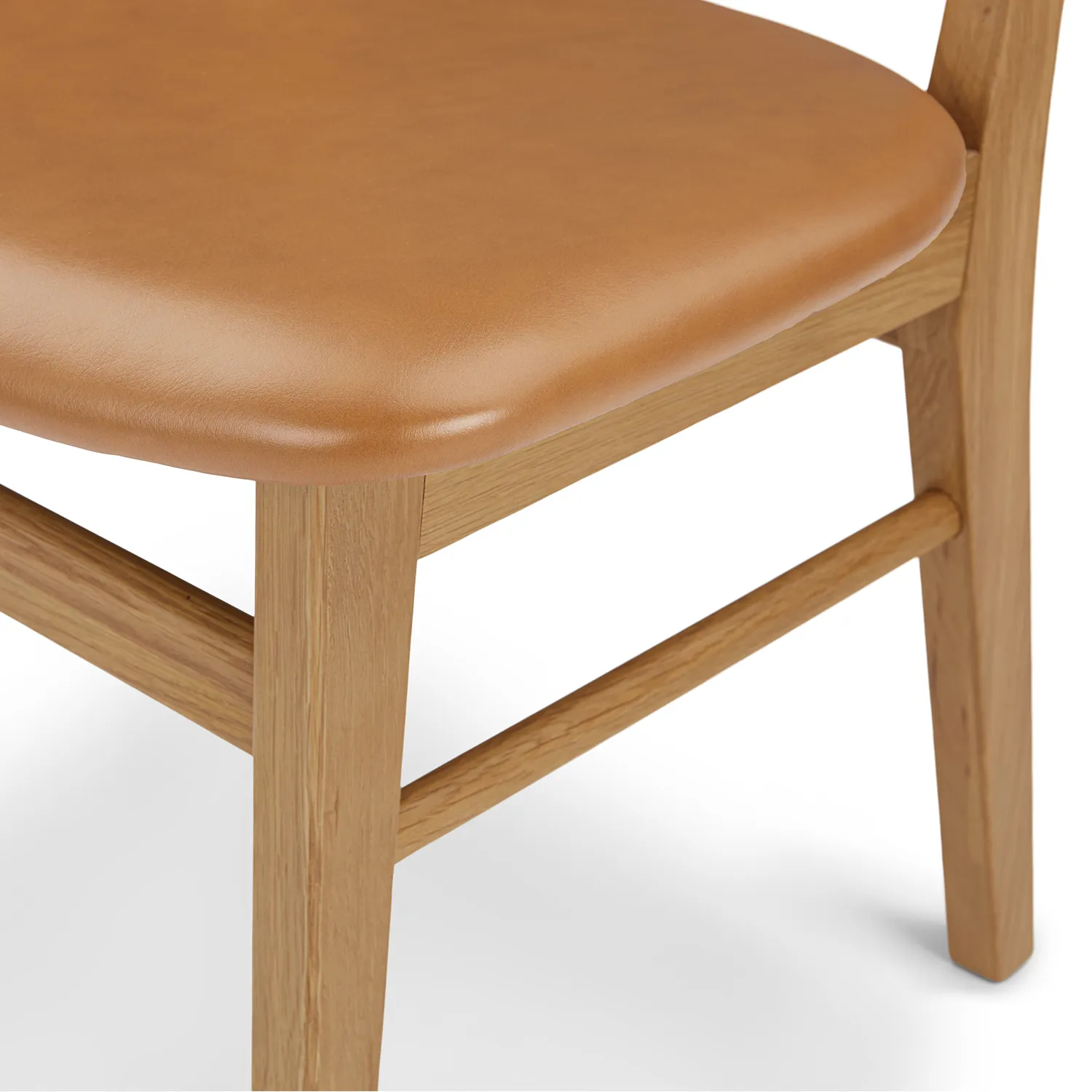 Ecole Leather Dining Chair - Oak and Toscana Tan - Image 9