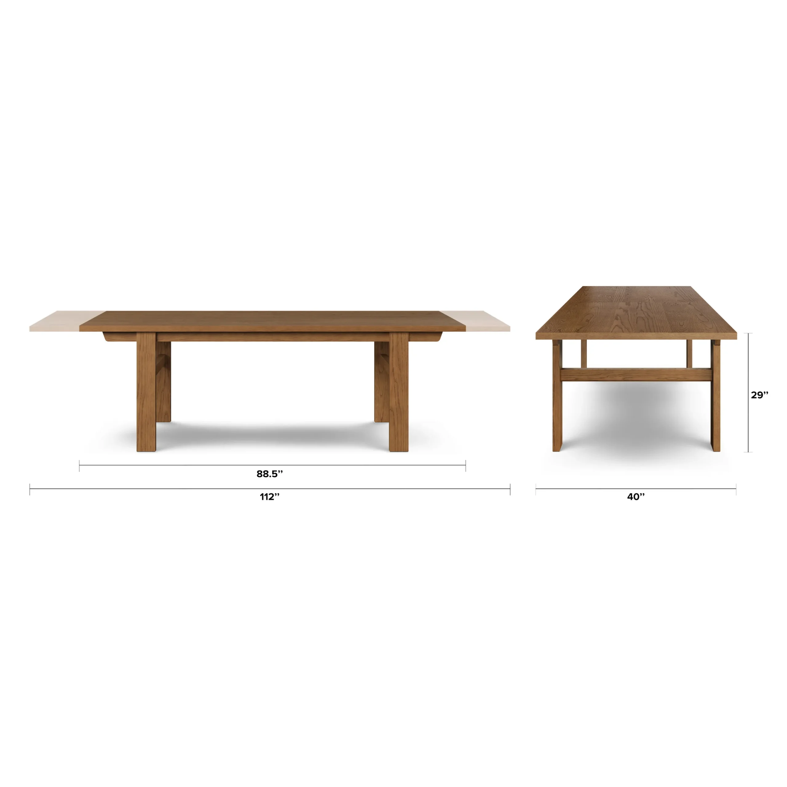 Gina 88.5_ - 112_ Extendable Dining Table - Smoked Oak - Image 9