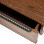 Nera King Low Profile Bed with Nightstands Set - Walnut