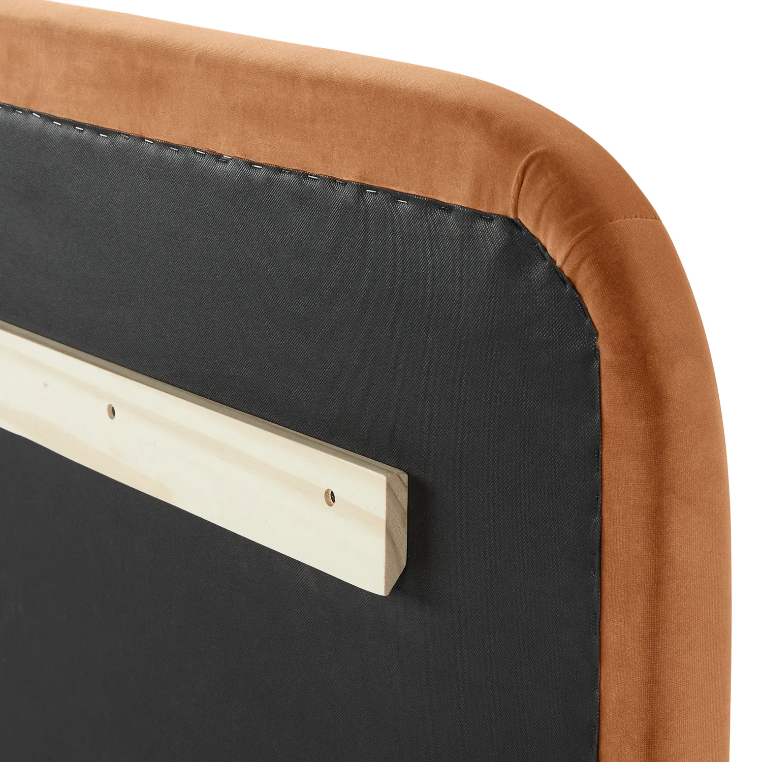 Rolph King Velvet Headboard - Plush Pacific Rust - Image 9