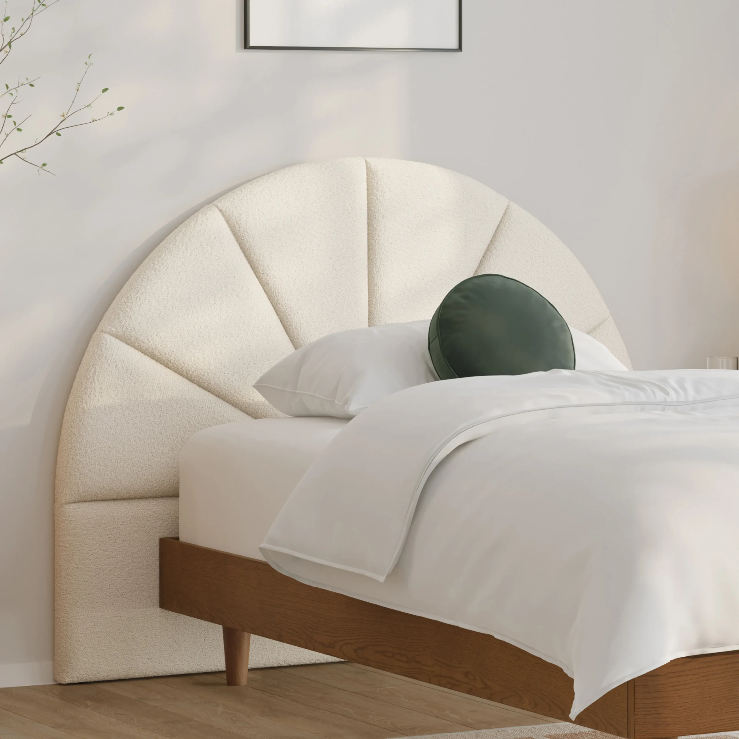Almelo Twin Headboard - Ivory Wool Bouclé - Image 9