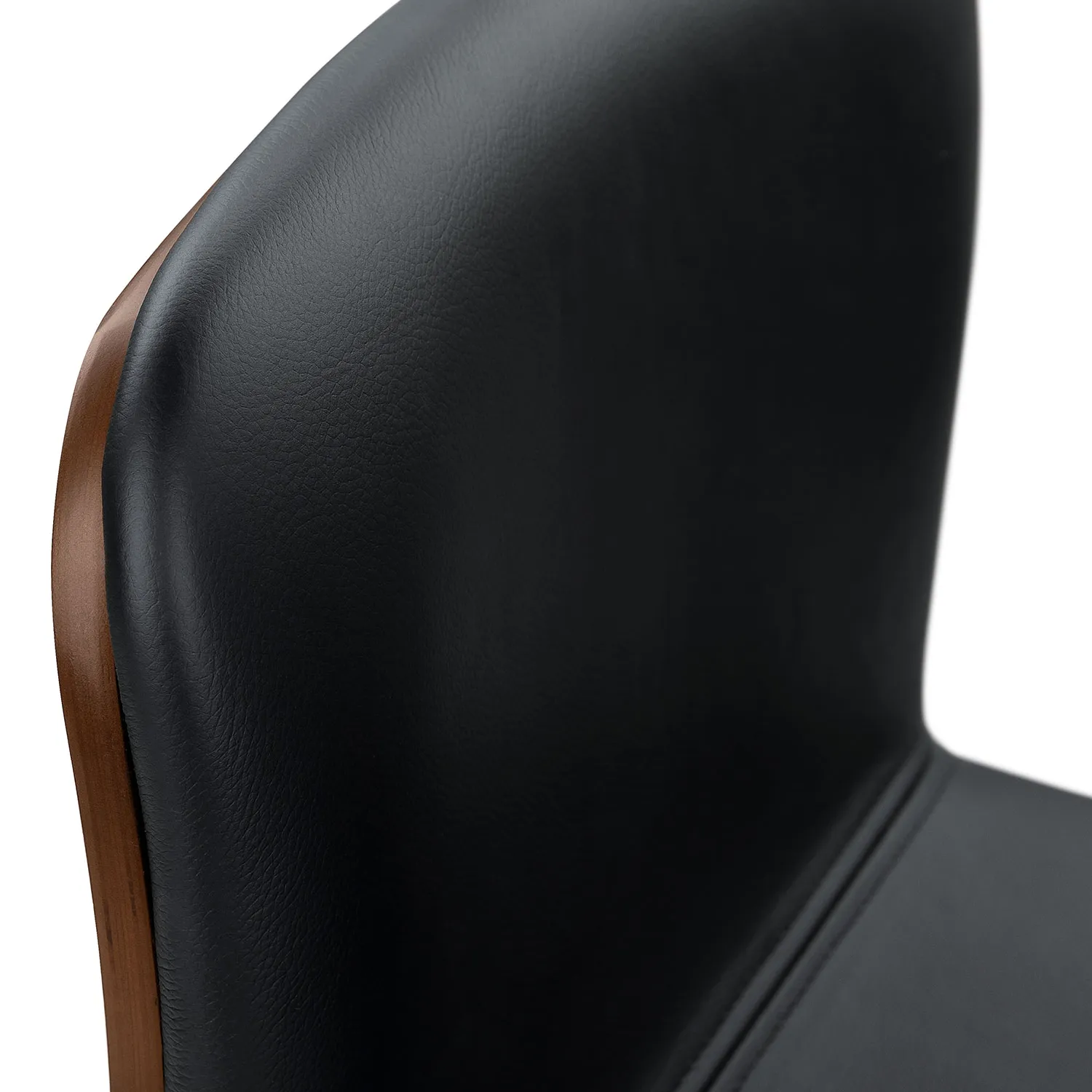 Sede Leather Swivel Bar Stool - Walnut and Black - Image 9