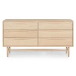 Lenia 6-Drawer Double Dresser - White Oak