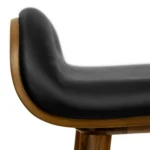 Sede Leather Counter Stool - Walnut and Black