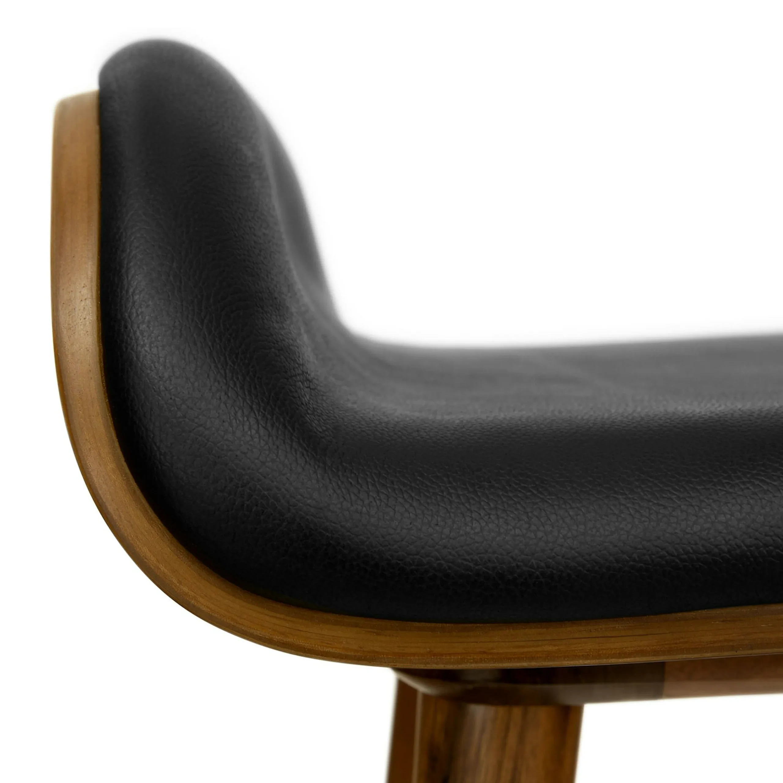 Sede Leather Counter Stool - Walnut and Black - Image 9