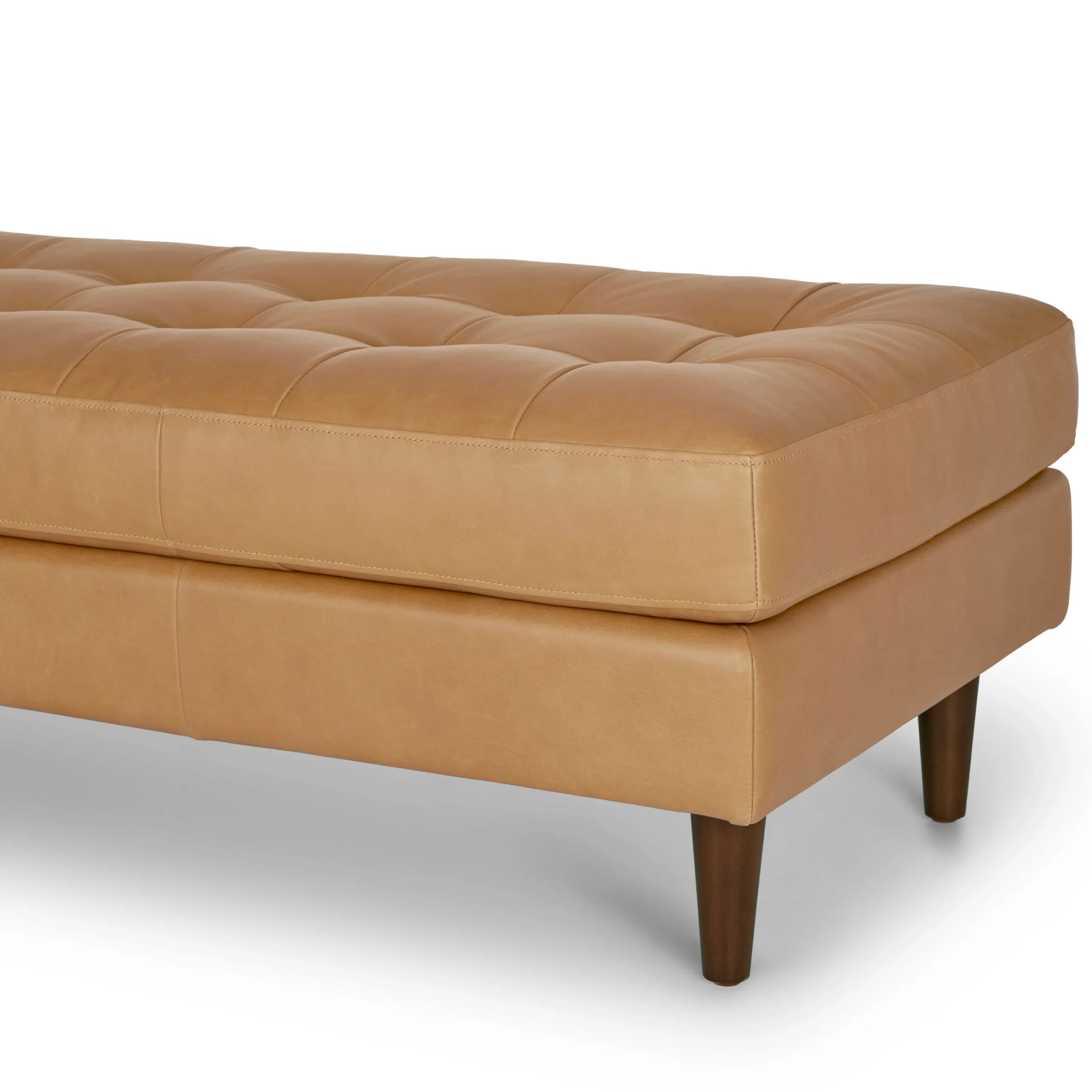 Sven 56_ Tufted Leather Bench - Charme Tan - Image 9
