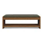 Cassie 56_ Leather Bench - Smoked Oak and Charme Green