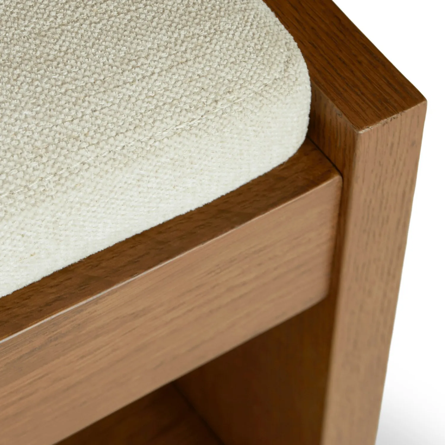 Cassie 56_ Bench - Smoked Oak and Taupe Chenille - Image 10