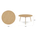 Amoeba 35.5_ Round Coffee Table - White Oak
