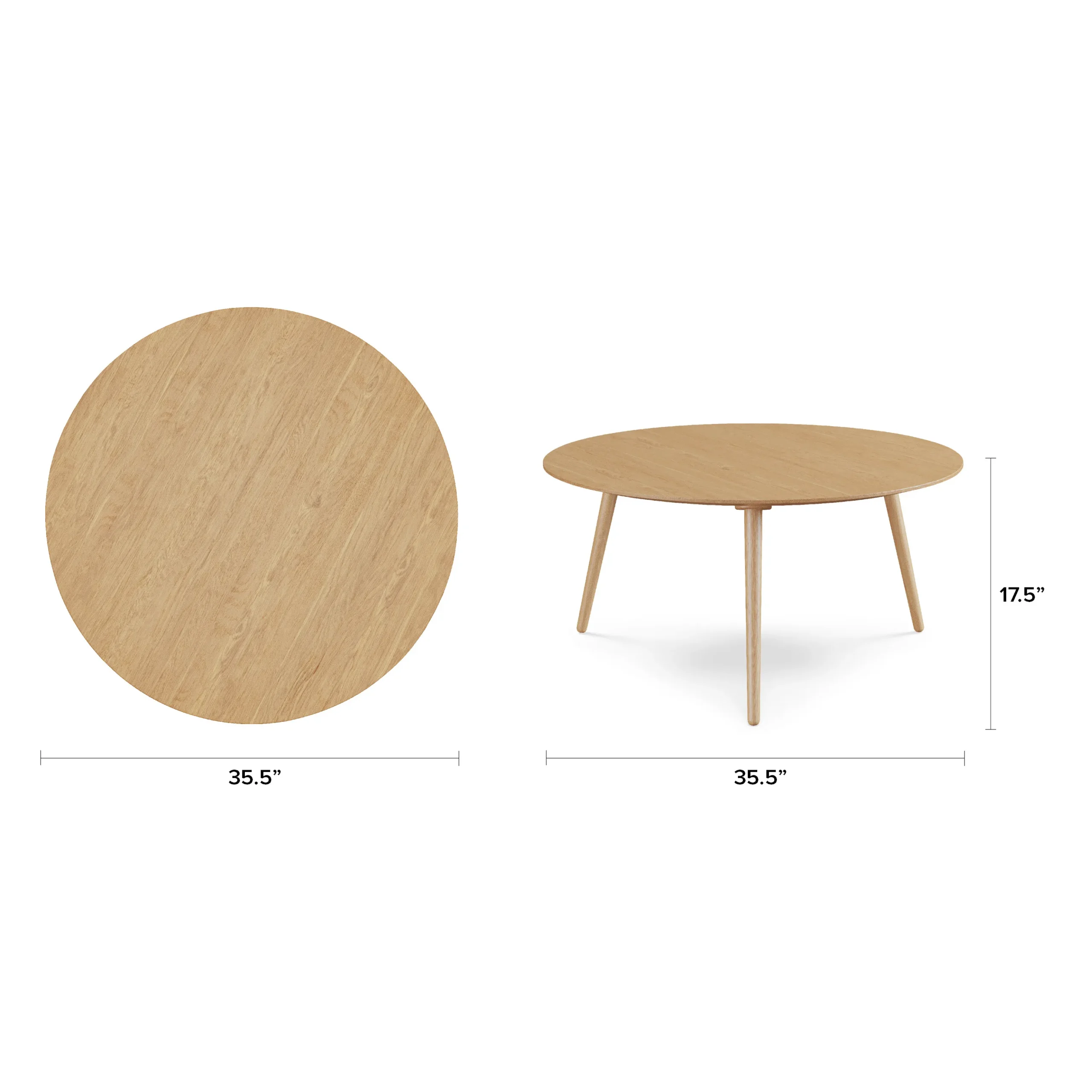 Amoeba 35.5_ Round Coffee Table - White Oak - Image 4