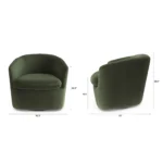 Turoy 32.5_ Velvet Swivel Lounge Chair - Hale Fir Green