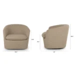 Turoy 32.5_ Swivel Lounge Chair - Lunaria Sandstone Bouclé