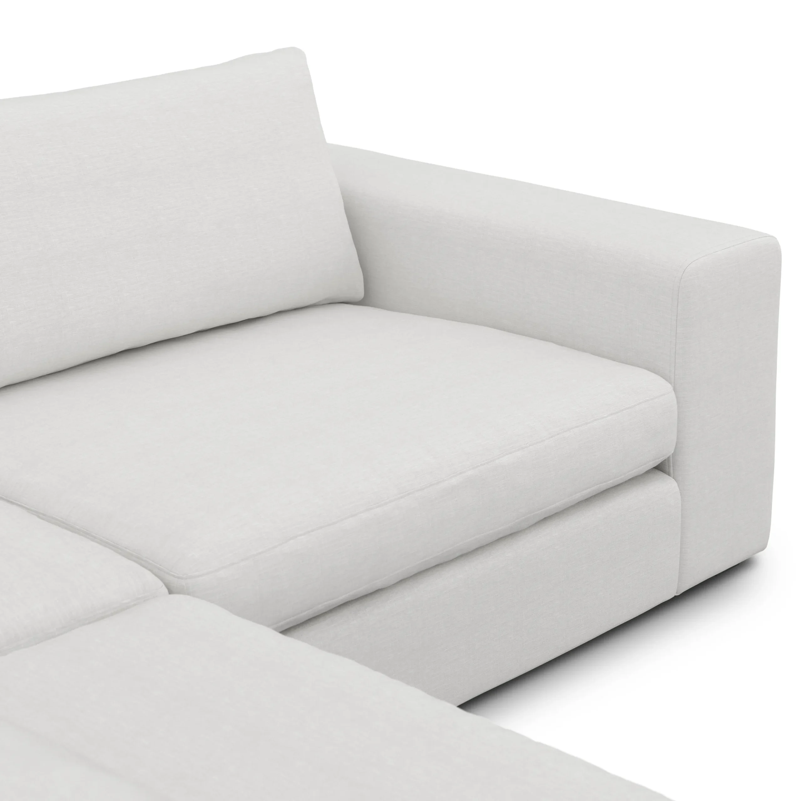 Beta 133.5_ Modular L Sectional - Quartz White - Image 9