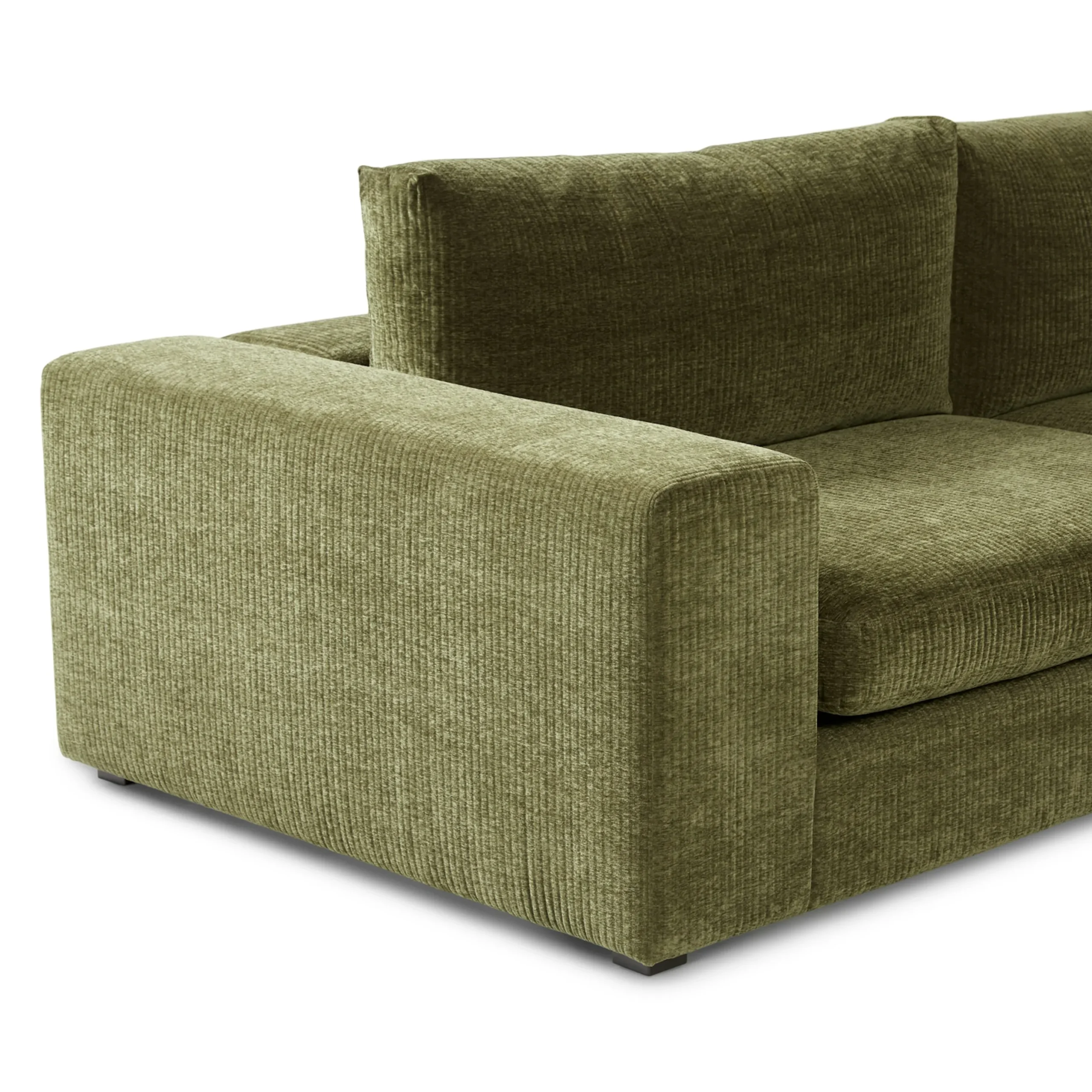 Beta 133.5_ Right Modular Conversational Sectional - Cypress Green - Image 9