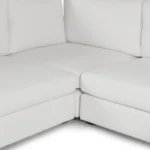 Beta 133.5_ Right Modular Conversational Sectional - Quartz White