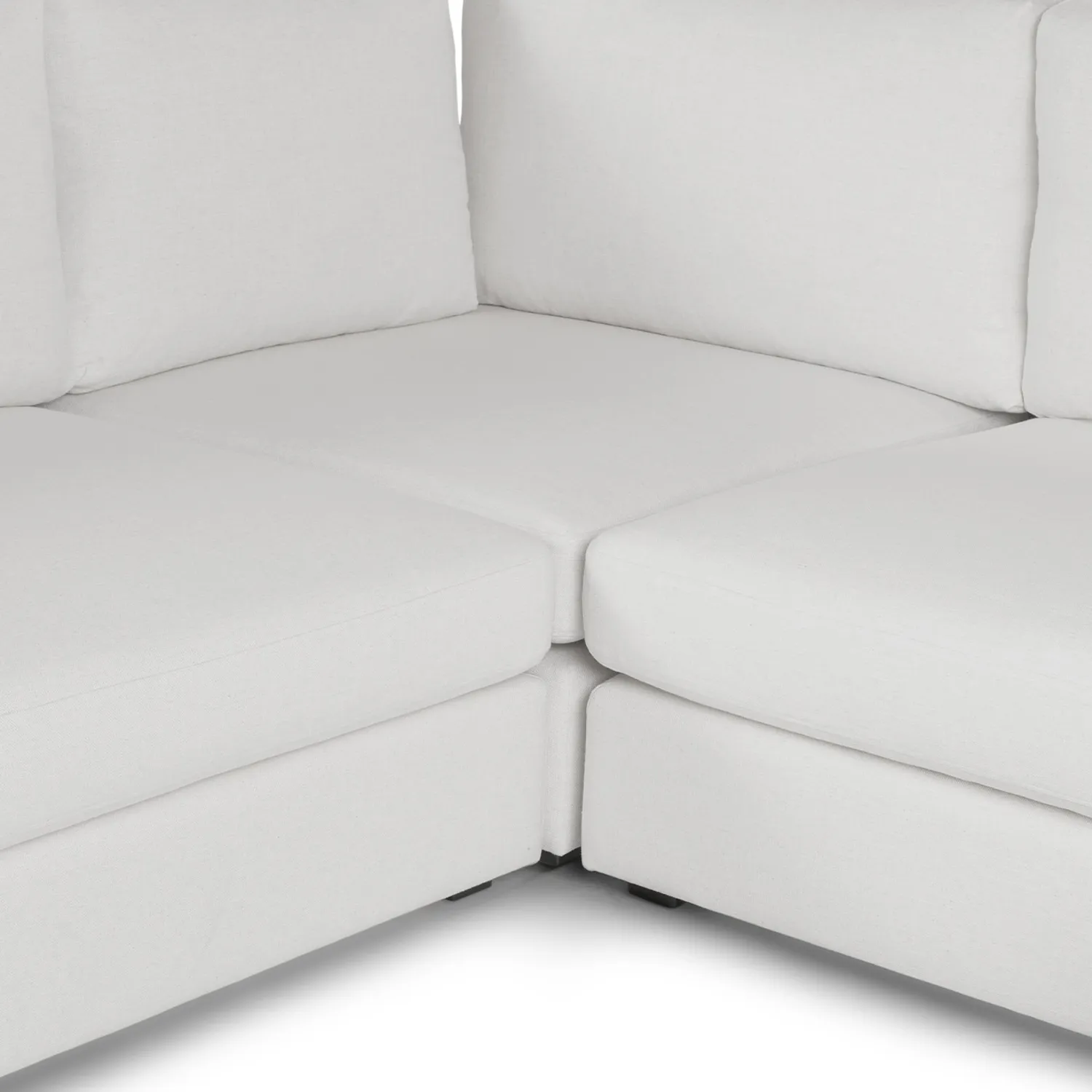 Beta 133.5_ Right Modular Conversational Sectional - Quartz White - Image 9