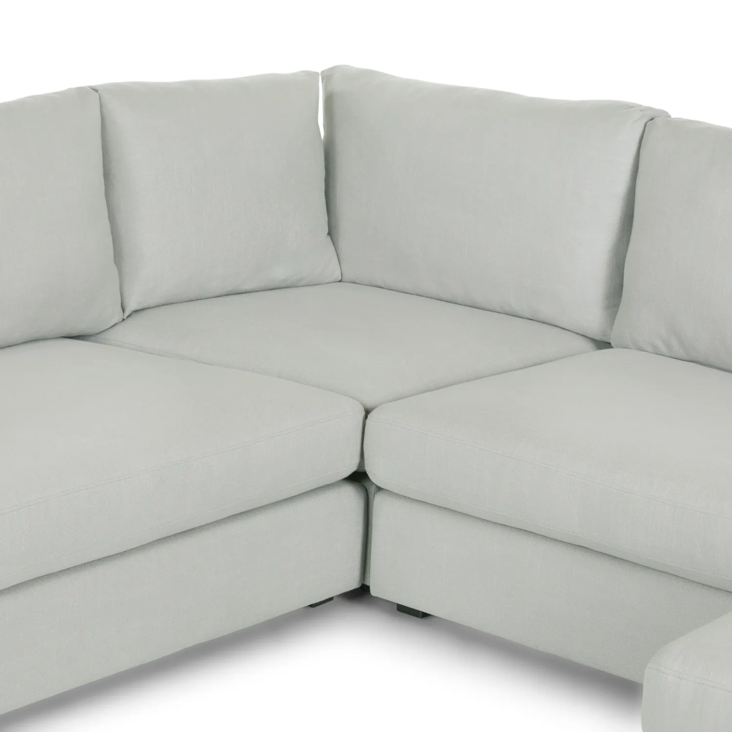 Beta 133.5_ Right Modular Conversational Sectional - Welsh Gray - Image 9