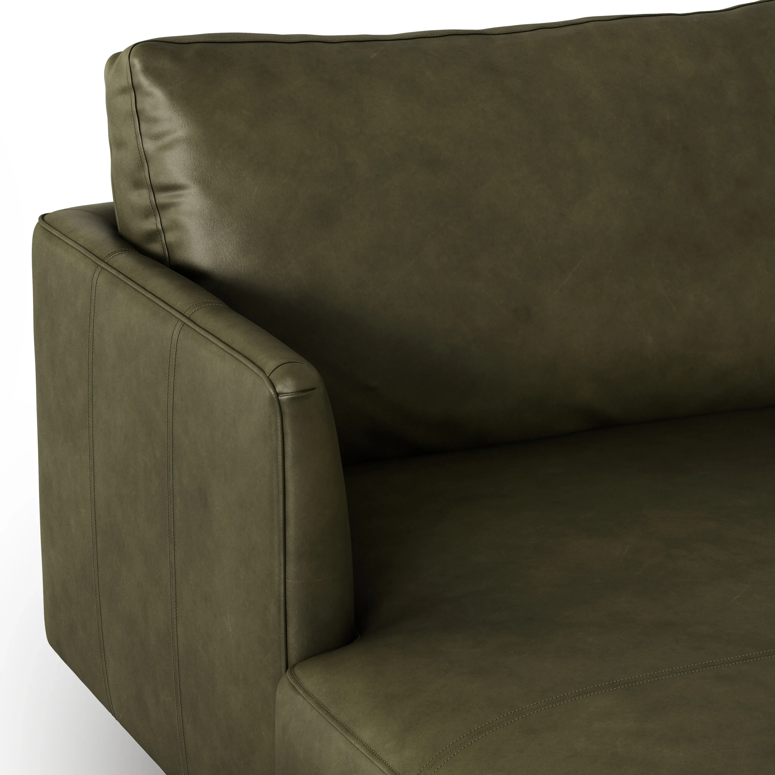Burrard 112_ Leather Left Sectional - Charme Green - Image 9