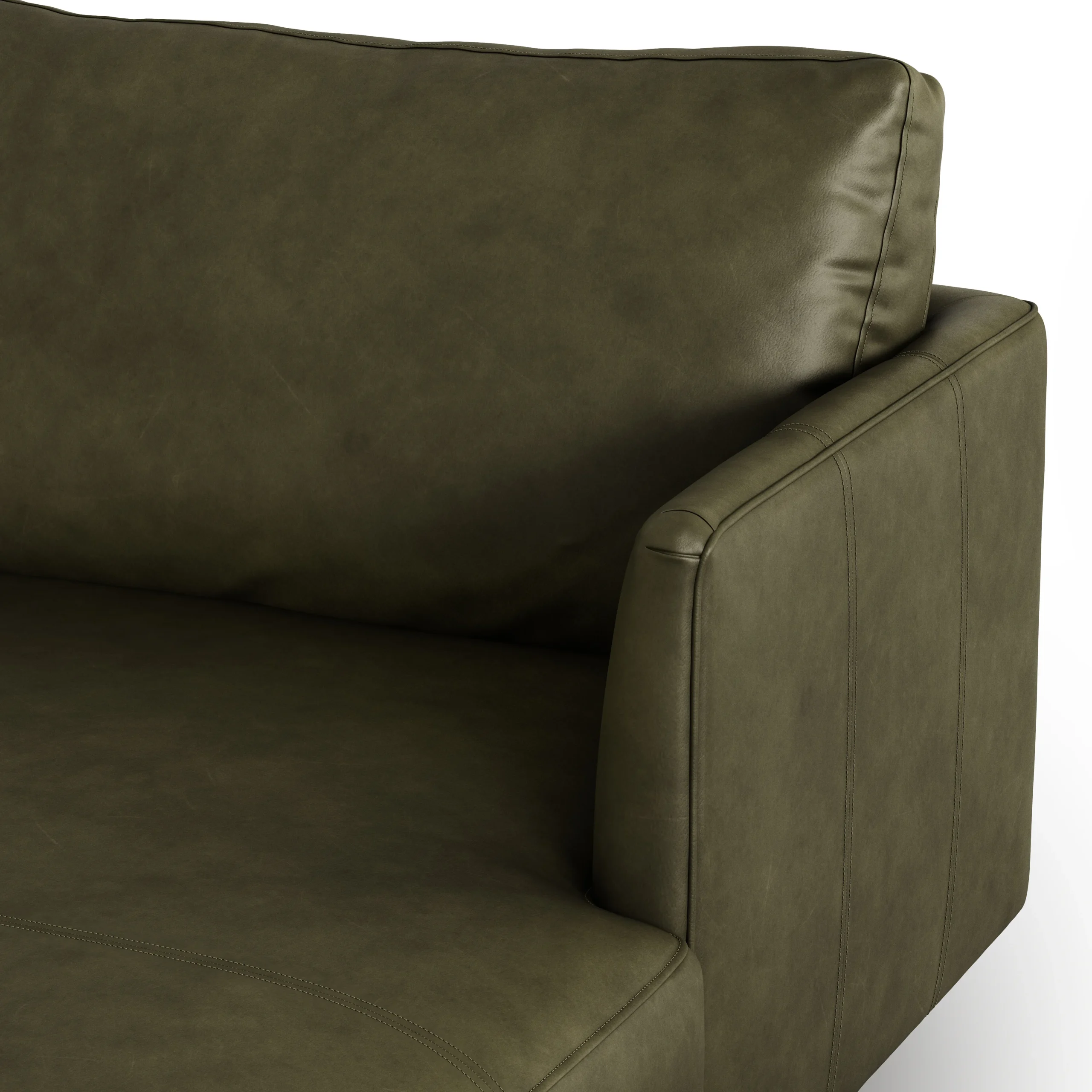 Burrard 112_ Leather Right Sectional - Charme Green - Image 9
