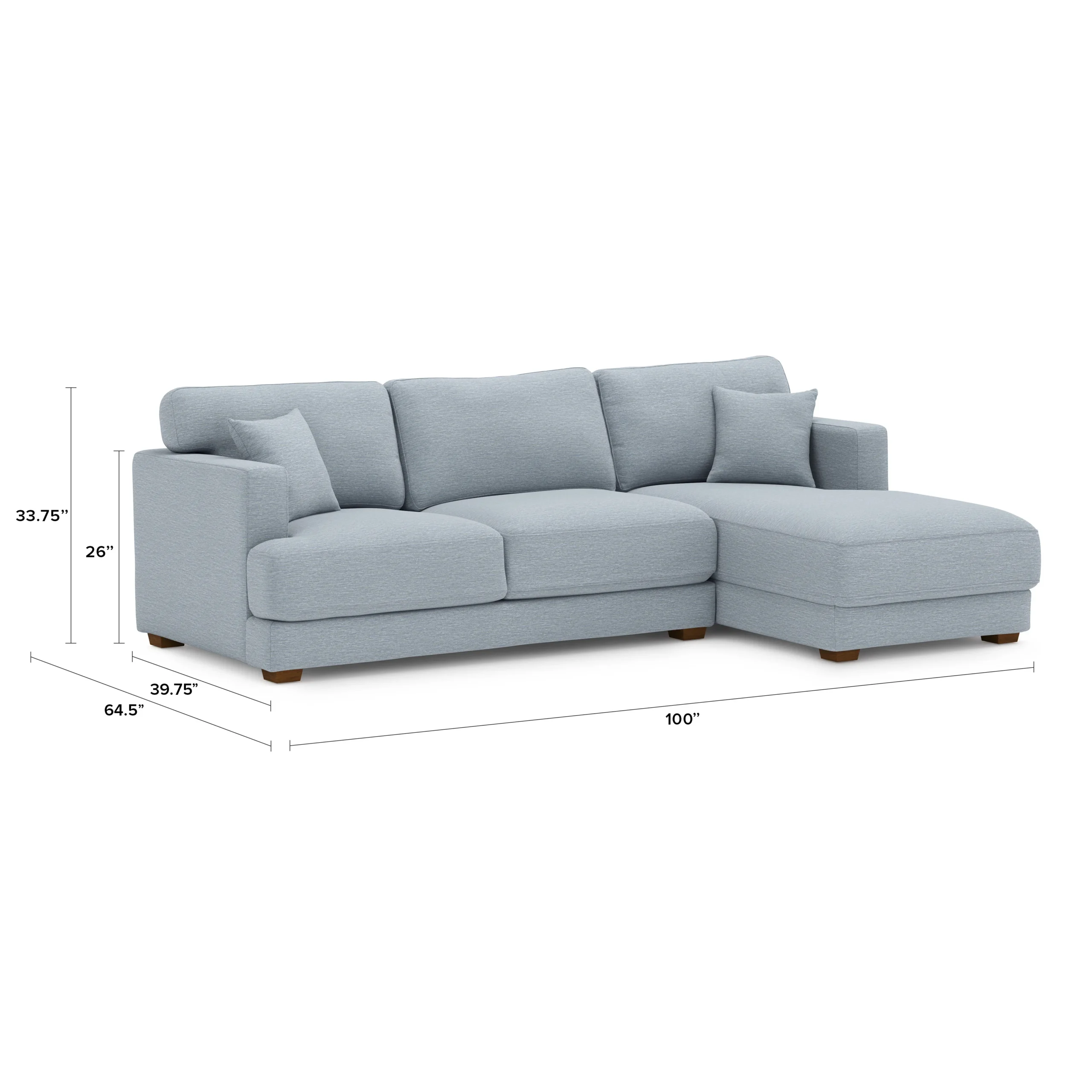 Dawn 100_ Right Sectional - Silver Light Blue - Image 9