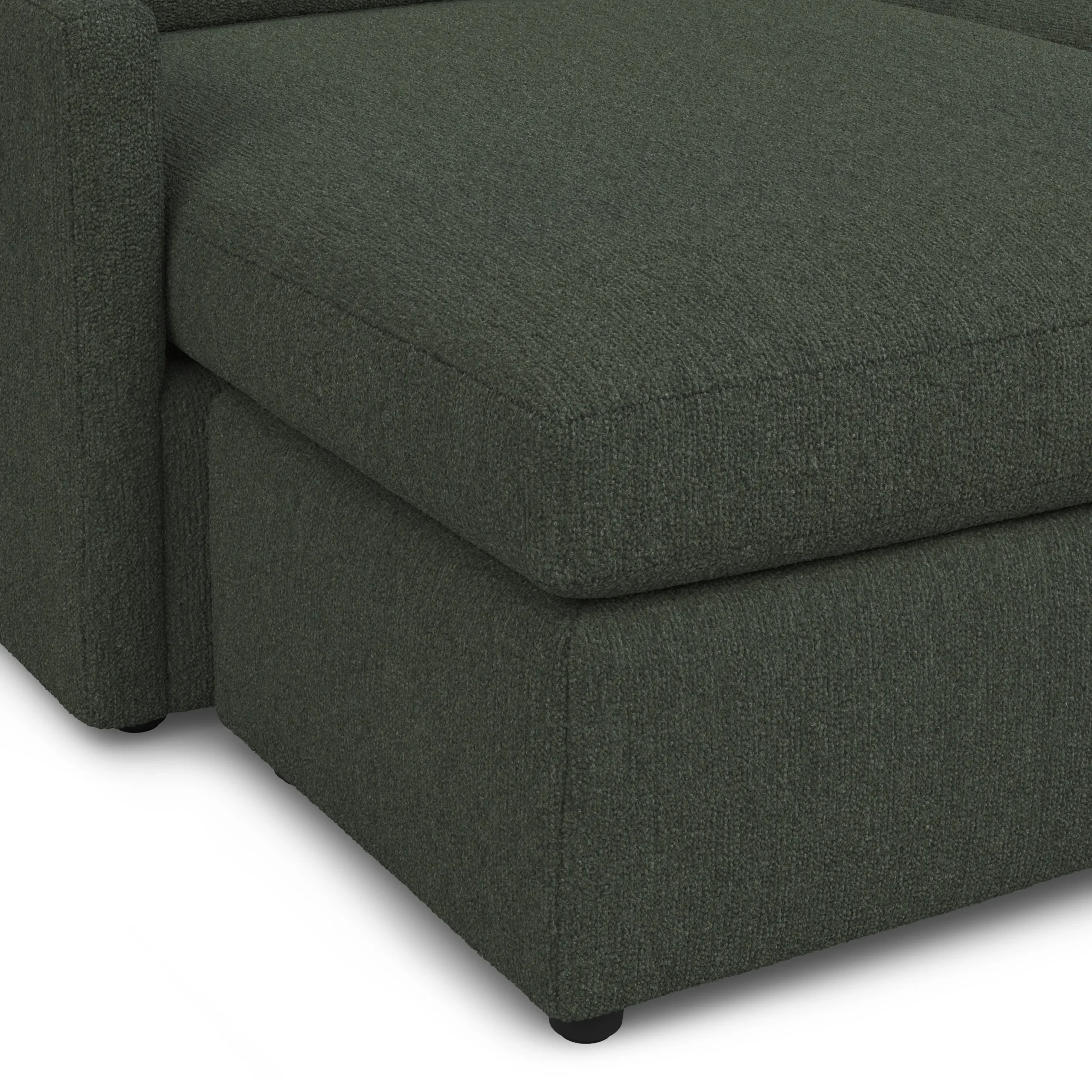 Landry 84.5_ Reversible Storage Sectional - Green Wool Bouclé - Image 9