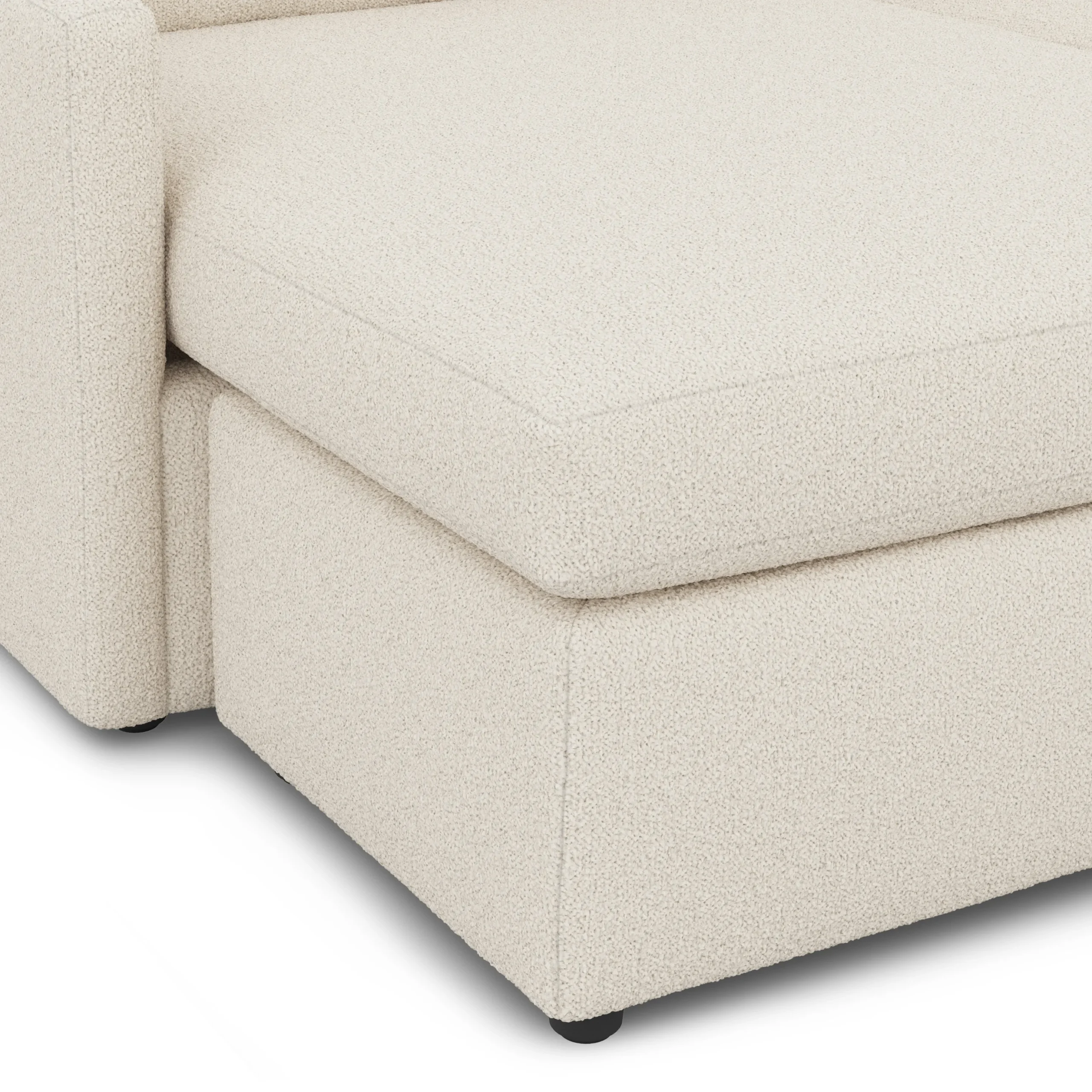 Landry 84.5_ Reversible Storage Sectional - Ivory Wool Bouclé - Image 9