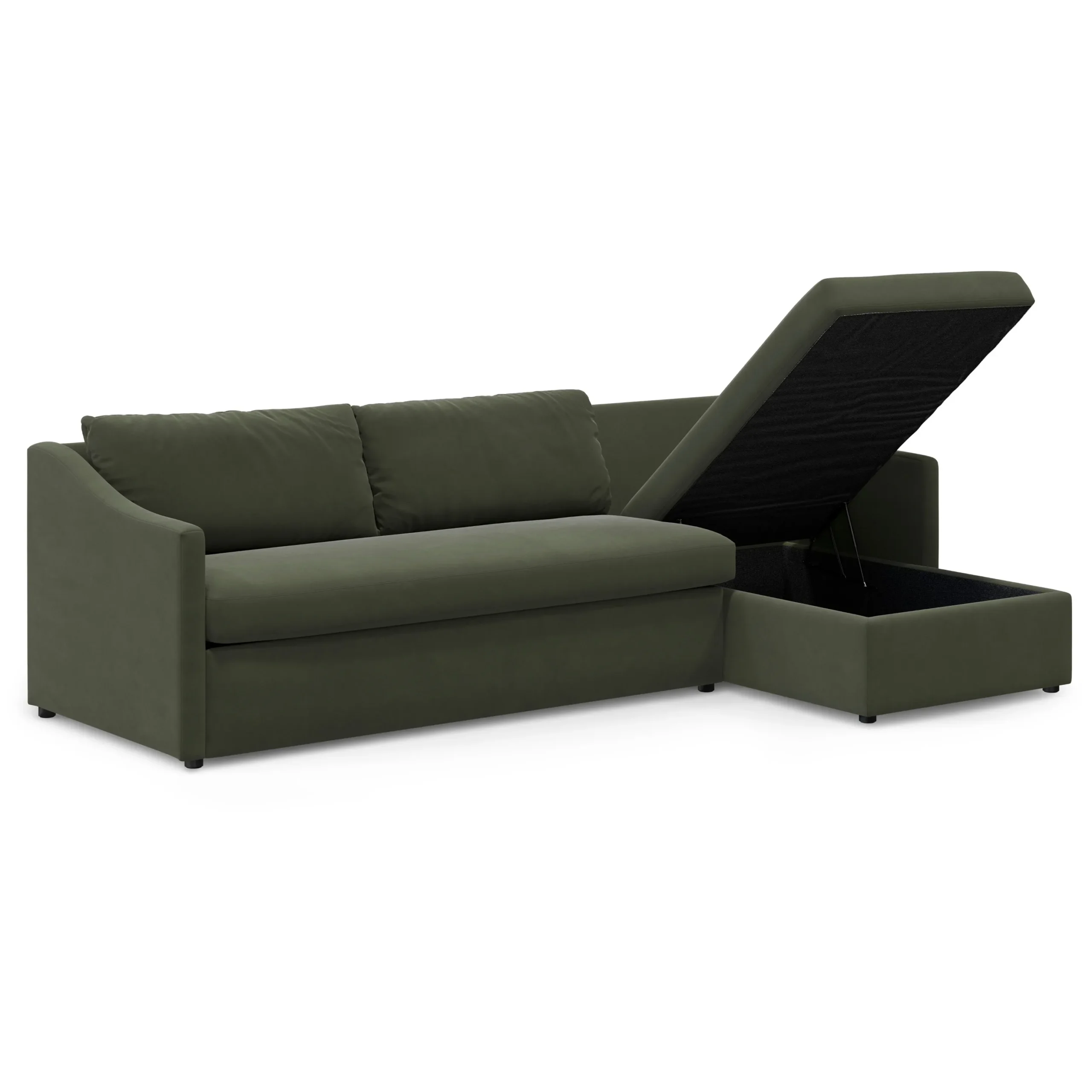 Landry 109_ Velvet Right Storage Sleeper Sectional - Hale Fir Green - Image 6