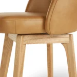 Alta Leather Swivel Counter Stool - Light Oak and Taos Tan
