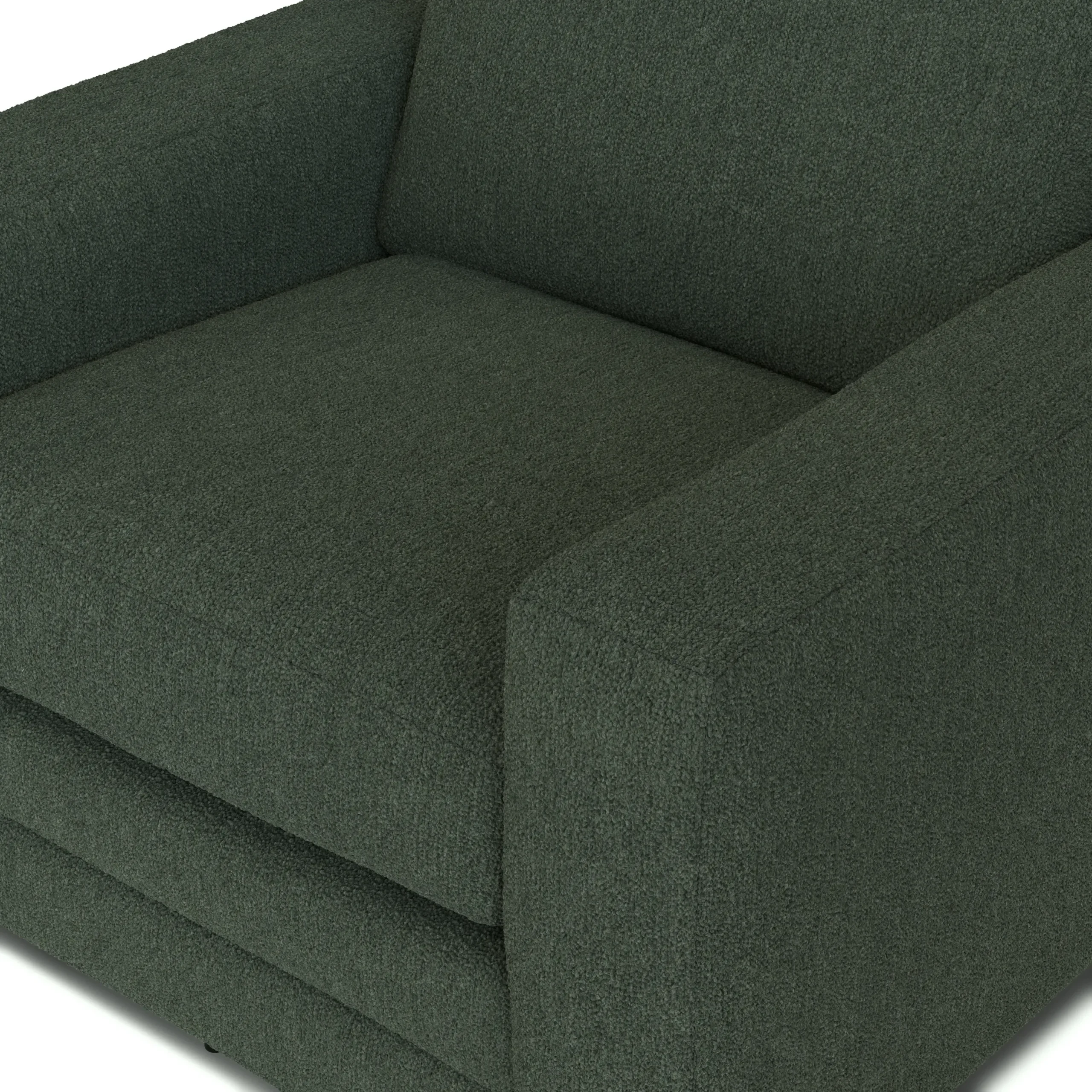 Riley 42_ Grand Swivel Chair - Green Wool Bouclé - Image 11