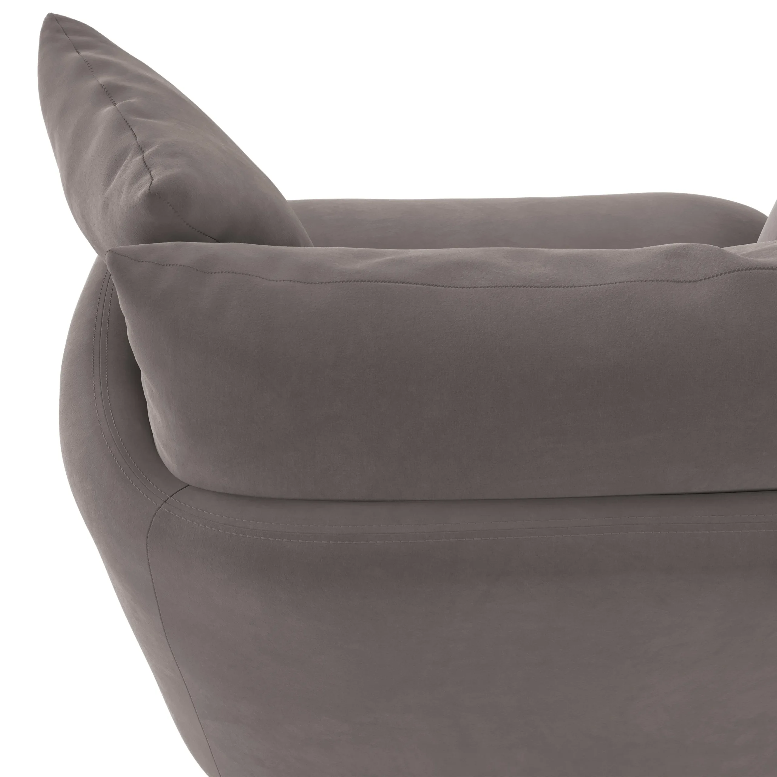 Leigh 47_ Velvet Grand Swivel Lounge Chair - Hale Warm Gray - Image 11