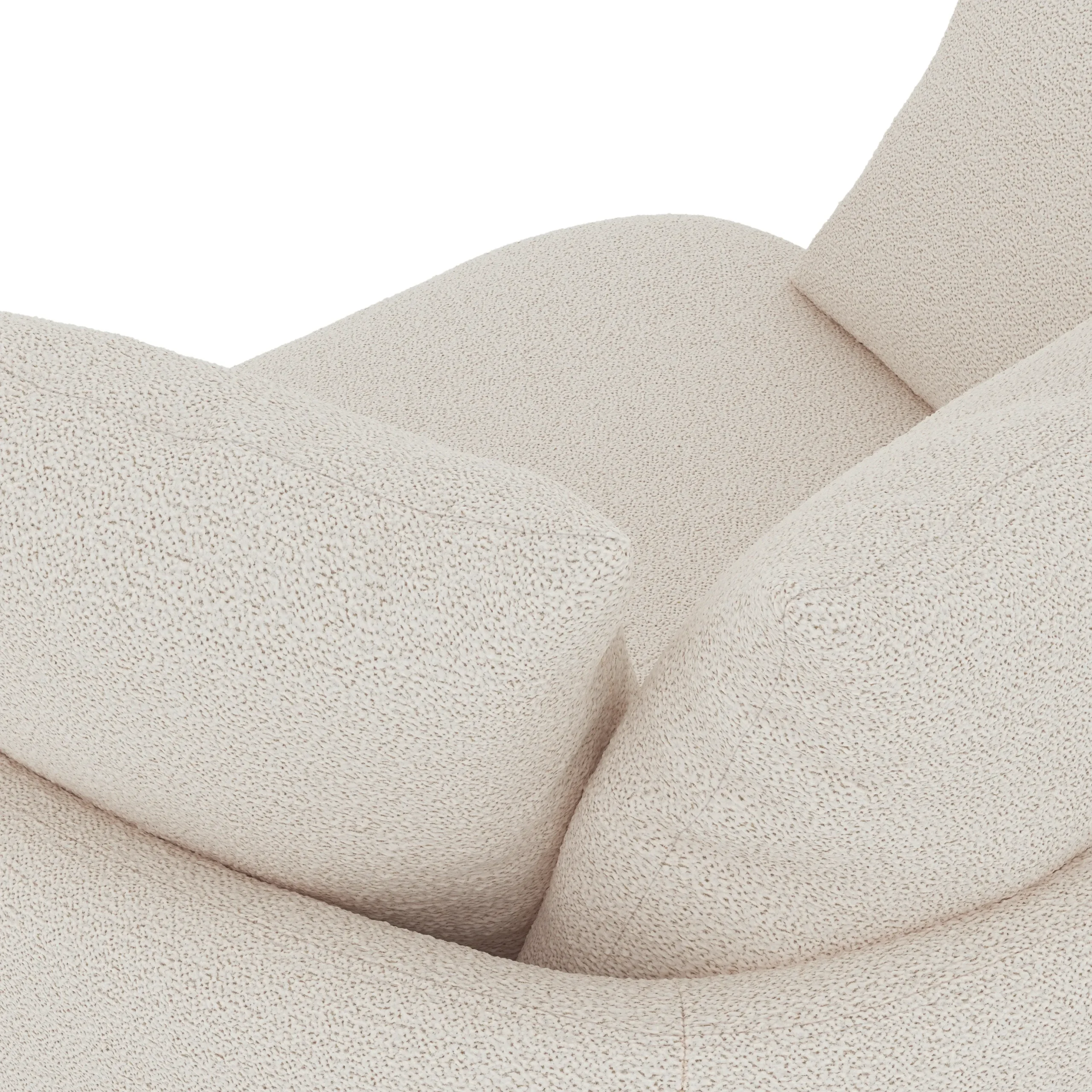 Leigh 47_ Grand Swivel Lounge Chair - Ivory Wool Bouclé - Image 11