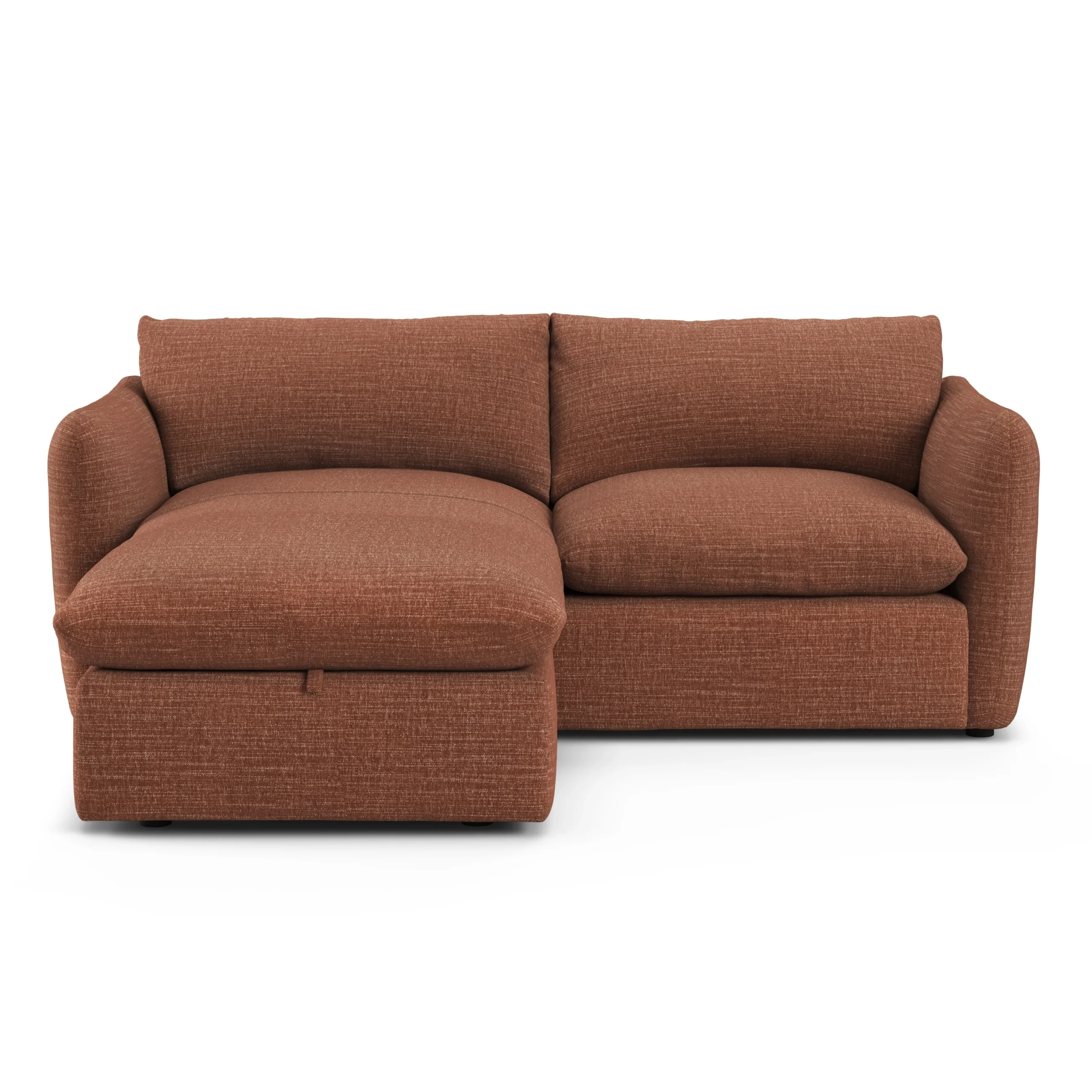 Leigh 86_ Reversible Storage Sleeper Sectional - Napa Rust - Image 9