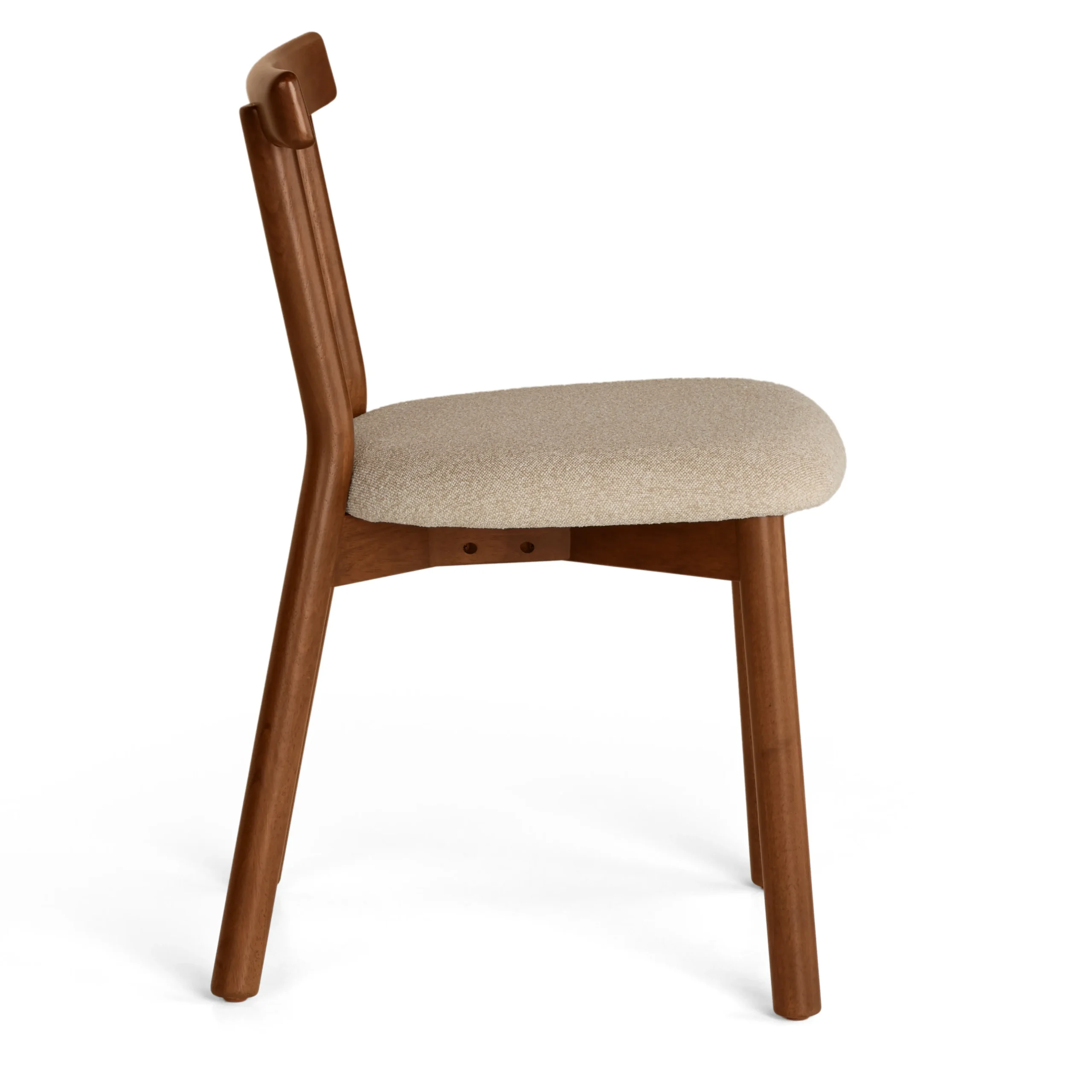 Ulka Dining Chair - Walnut and Ratine Buff - Image 9