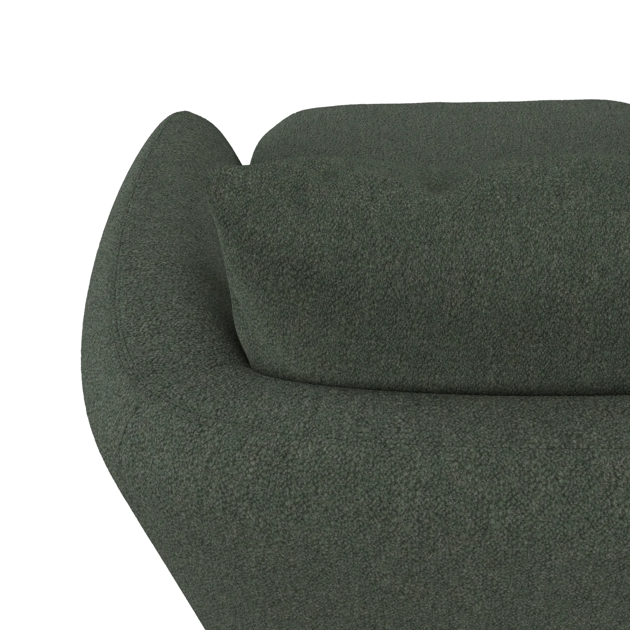 Leigh 33_ Swivel Lounge Chair - Green Wool Bouclé - Image 9