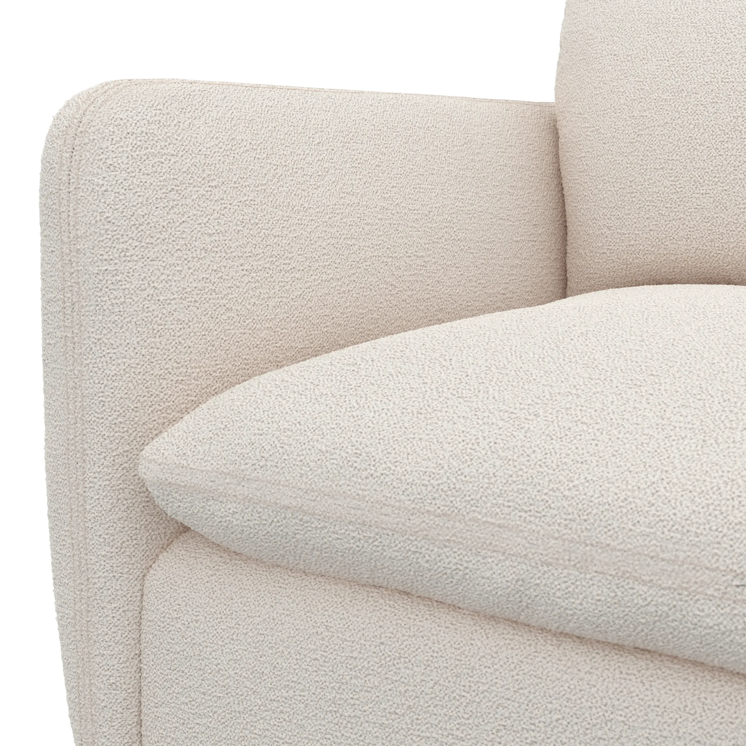 Leigh 92_ Modular Sectional -  Ivory Wool Bouclé - Image 9