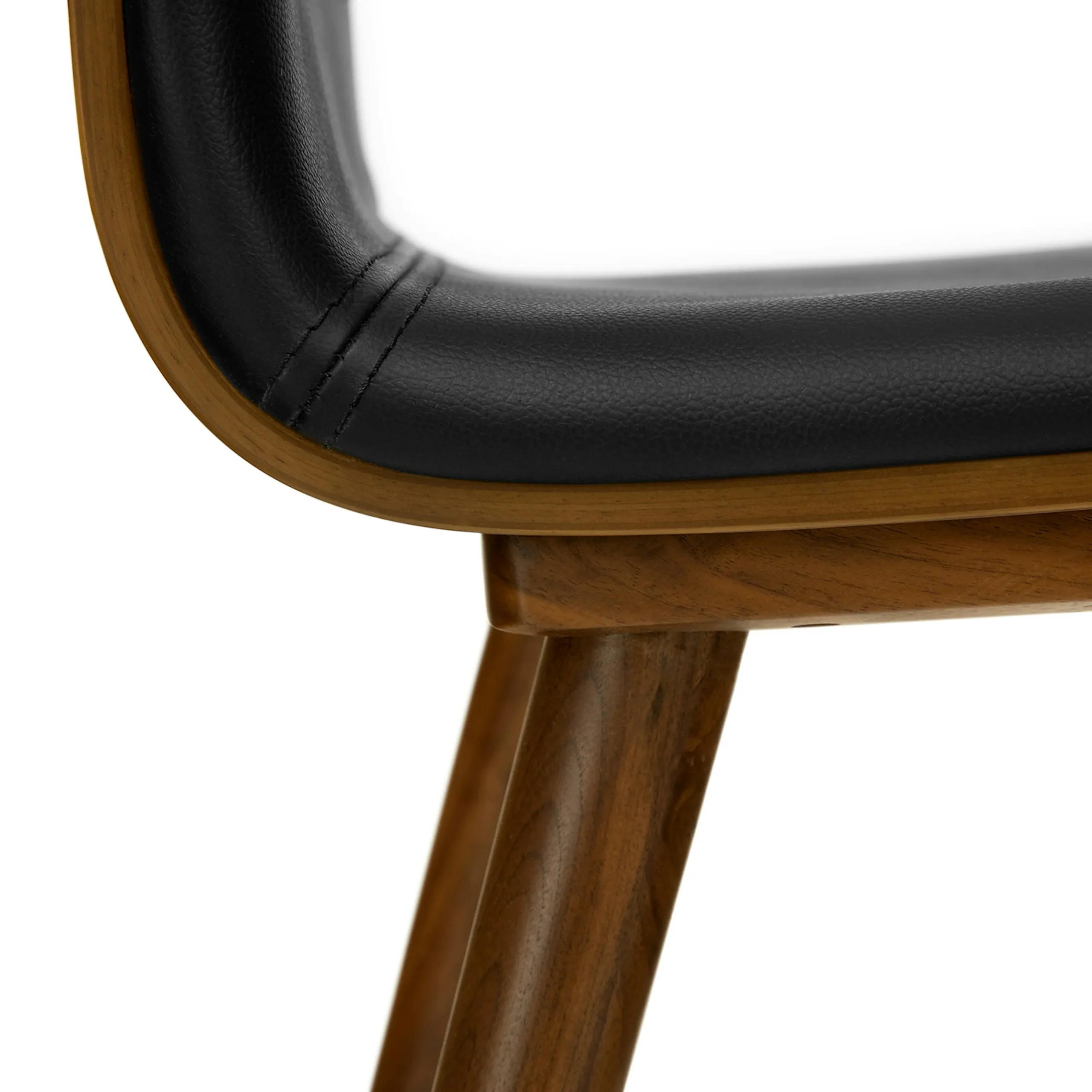 Sede Leather Dining Chair - Walnut and Black - Image 9