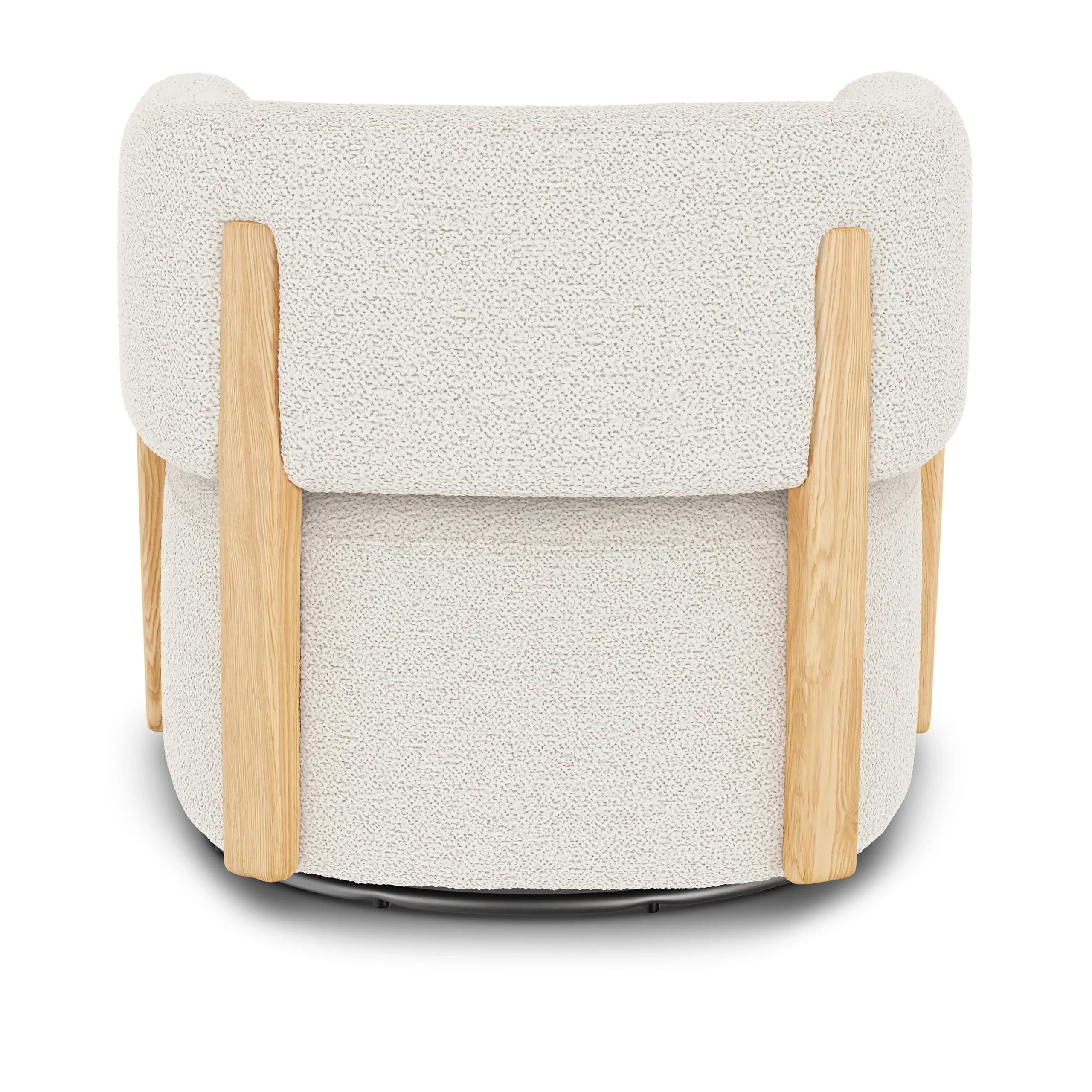 Julie 32_ Swivel Chair - Ivory Wool Bouclé - Image 12