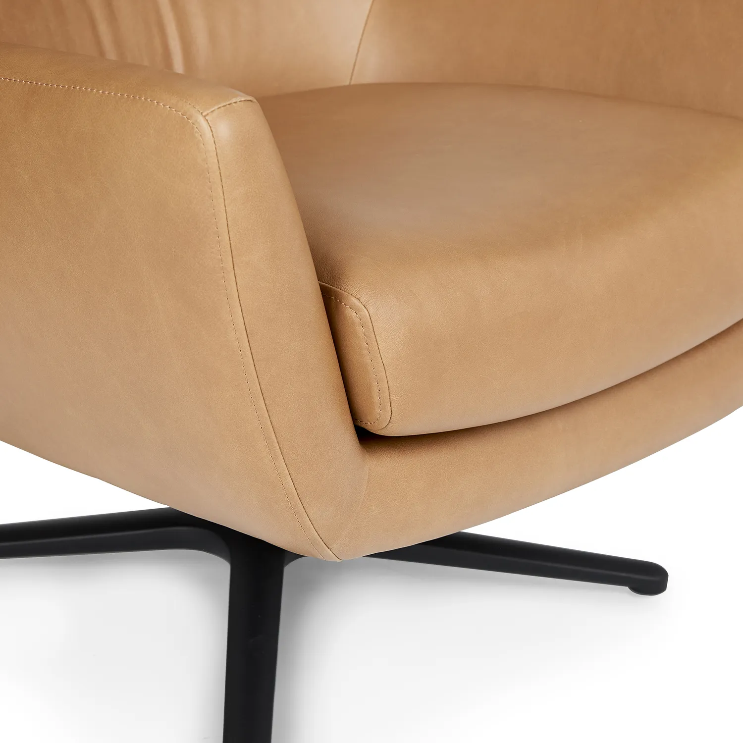 Agga 31_ Leather Swivel Lounge Chair - Charme Tan - Image 13